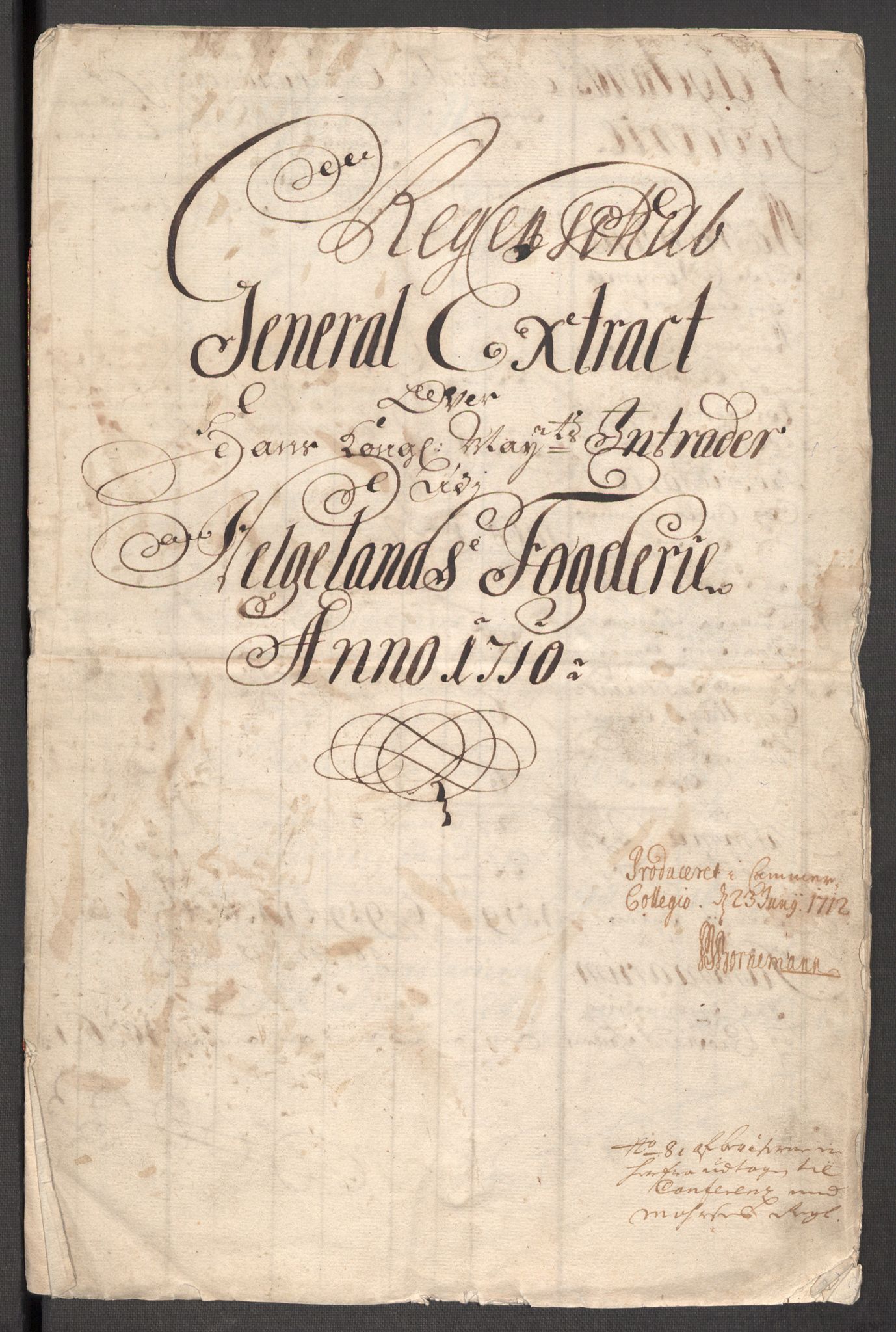 Rentekammeret inntil 1814, Reviderte regnskaper, Fogderegnskap, RA/EA-4092/R65/L4511: Fogderegnskap Helgeland, 1710-1711, s. 4