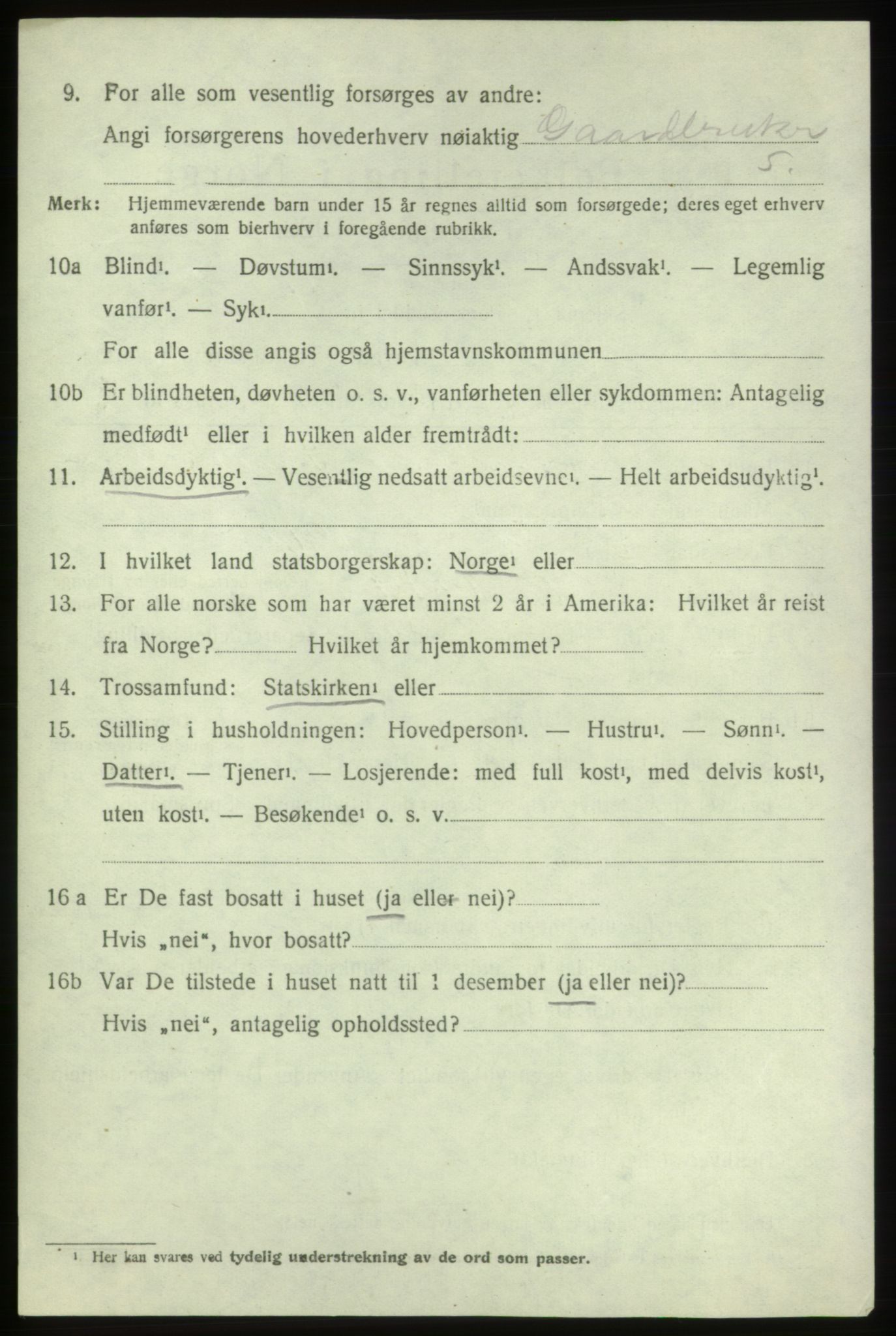 SAB, Folketelling 1920 for 1216 Sveio herred, 1920, s. 2967