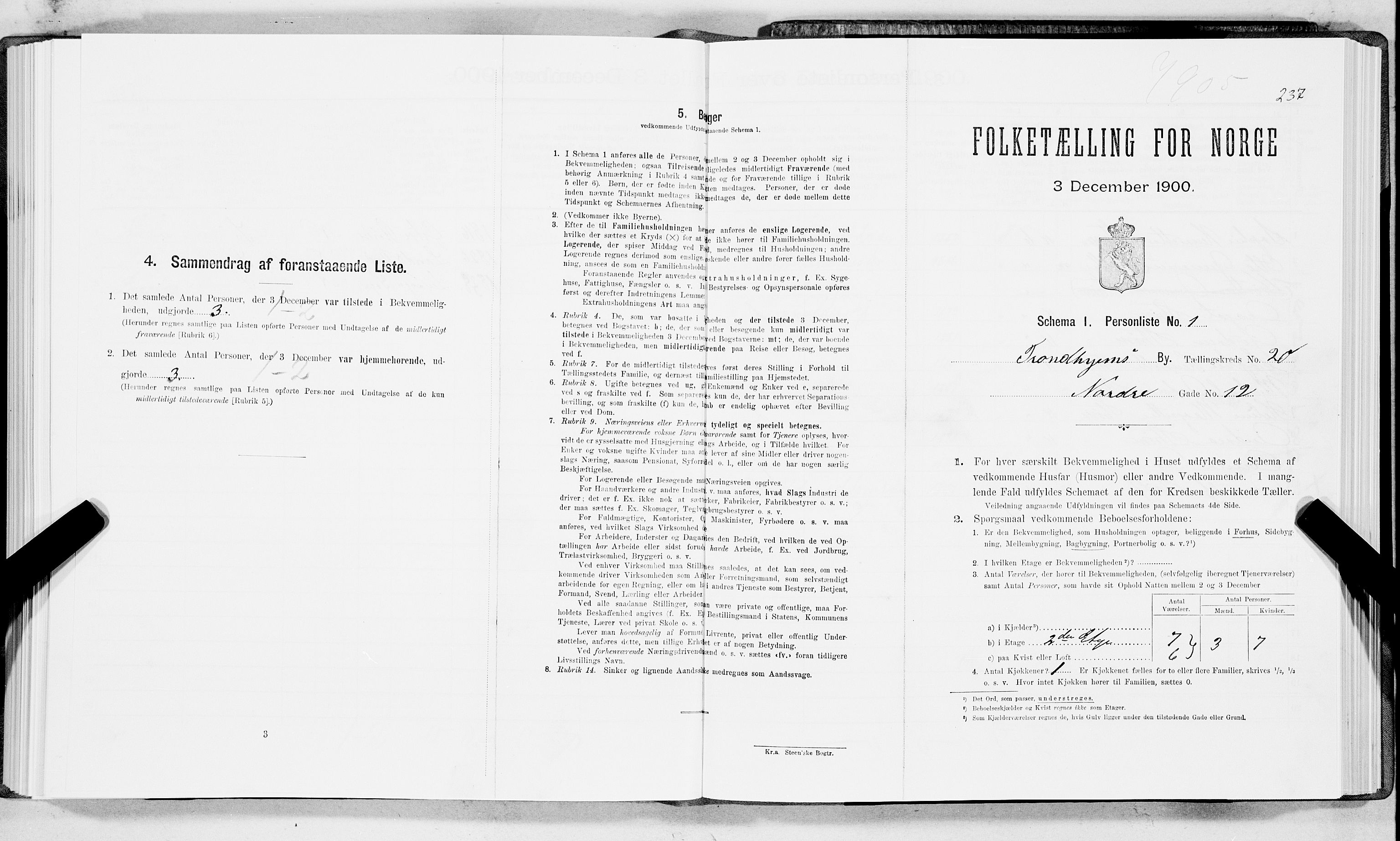 SAT, Folketelling 1900 for 1601 Trondheim kjøpstad, 1900, s. 3302