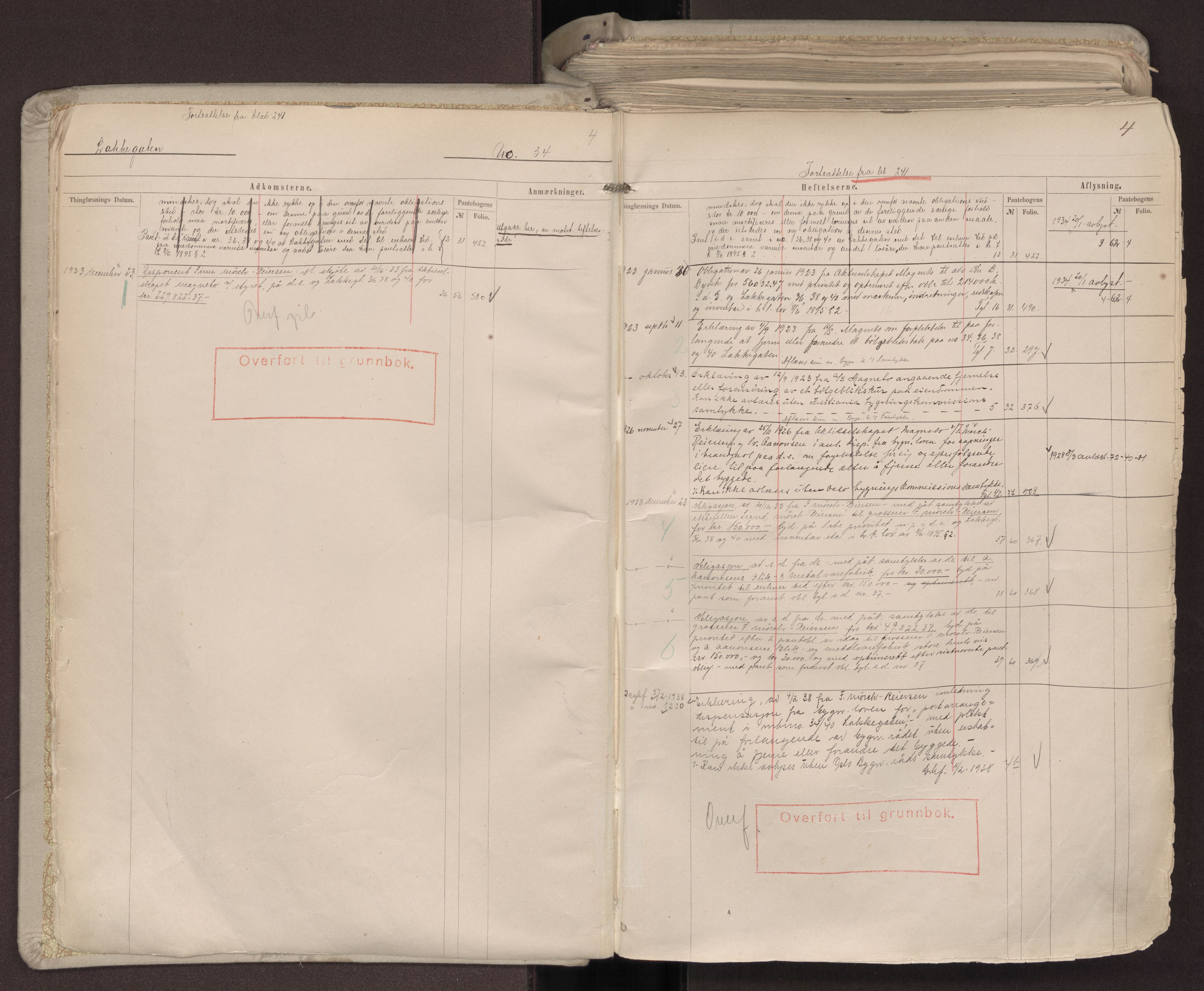 Oslo byskriverembete, AV/SAO-A-10227/G/Ga/Gab/Gabc/L0002: Panteregister nr. 16Ø, 1869-1943, s. 3b-4a
