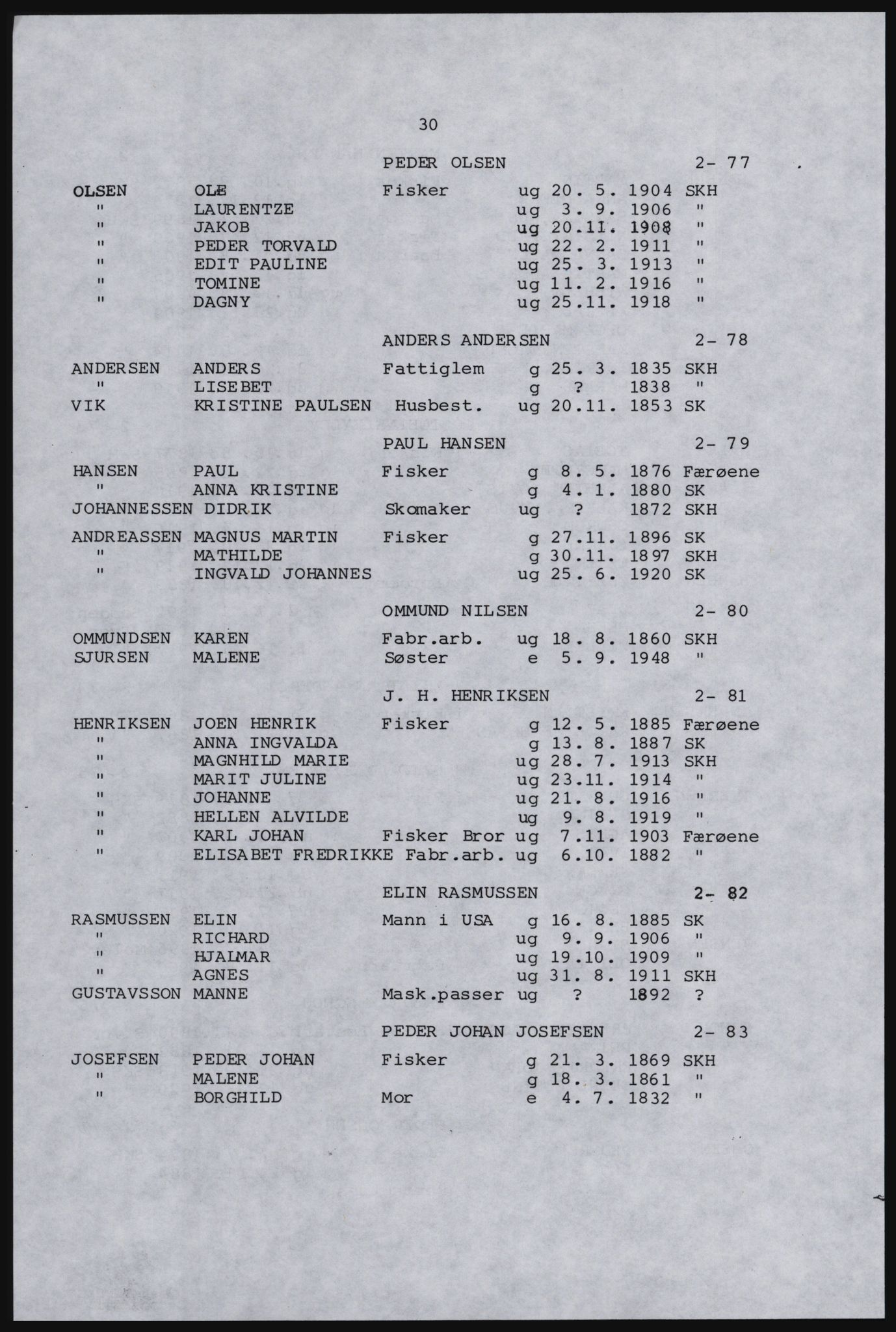 SAST, Avskrift av folketellingen 1920 for Karmøy, 1920, s. 42