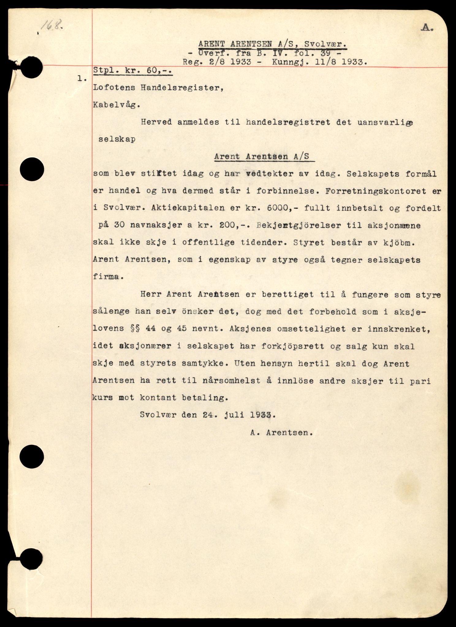 Lofoten sorenskriveri, SAT/A-0017/2/J/Jc/Jcb/L0003: Foretak slettet etter Firmalovens § 2-10, 1944-1990, s. 1