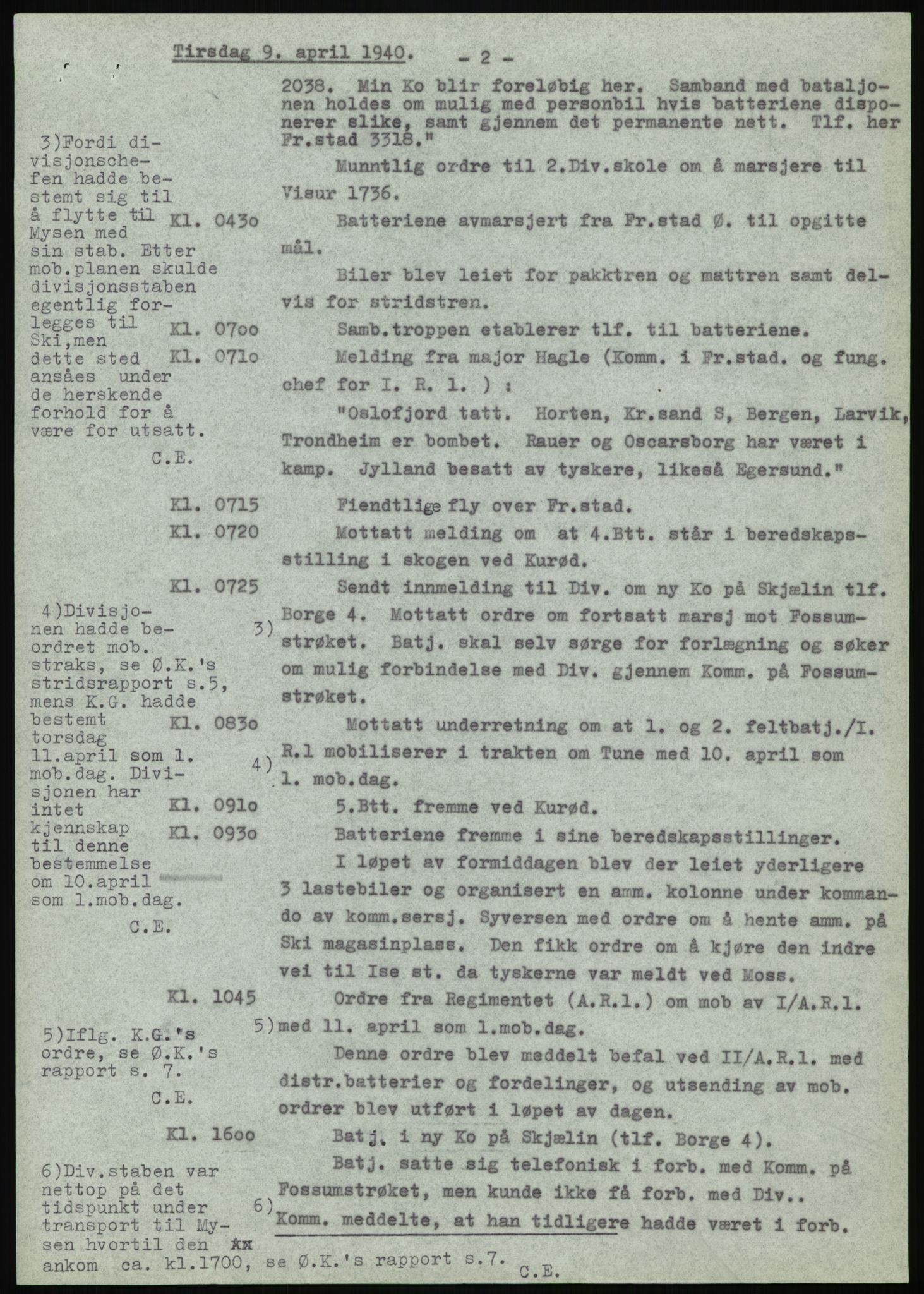 Forsvaret, Forsvarets krigshistoriske avdeling, AV/RA-RAFA-2017/Y/Yb/L0058: II-C-11-161  -  1. Divisjon, 1940, s. 6