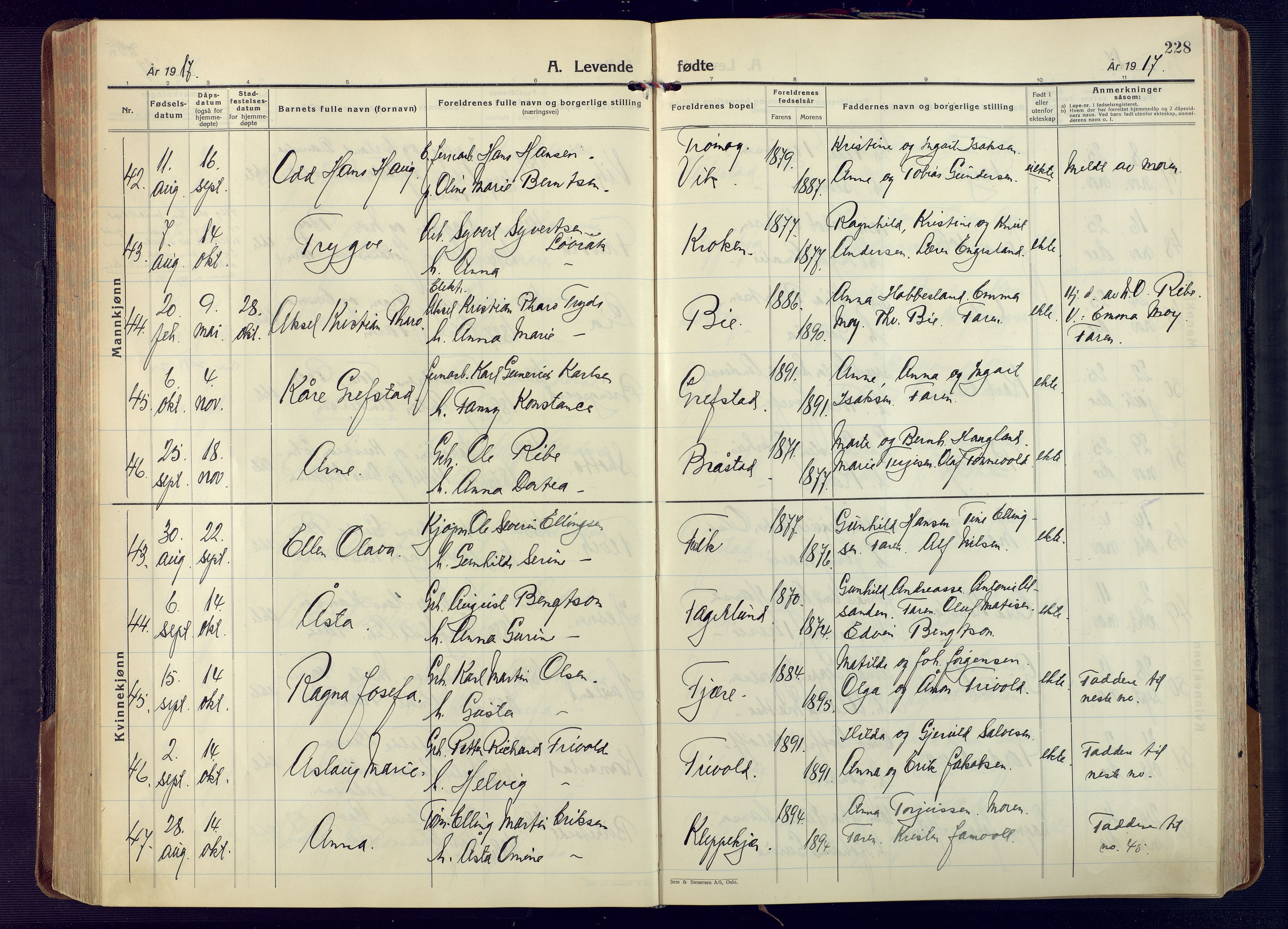 Fjære sokneprestkontor, AV/SAK-1111-0011/F/Fa/L0004: Ministerialbok nr. A 4, 1902-1925, s. 228