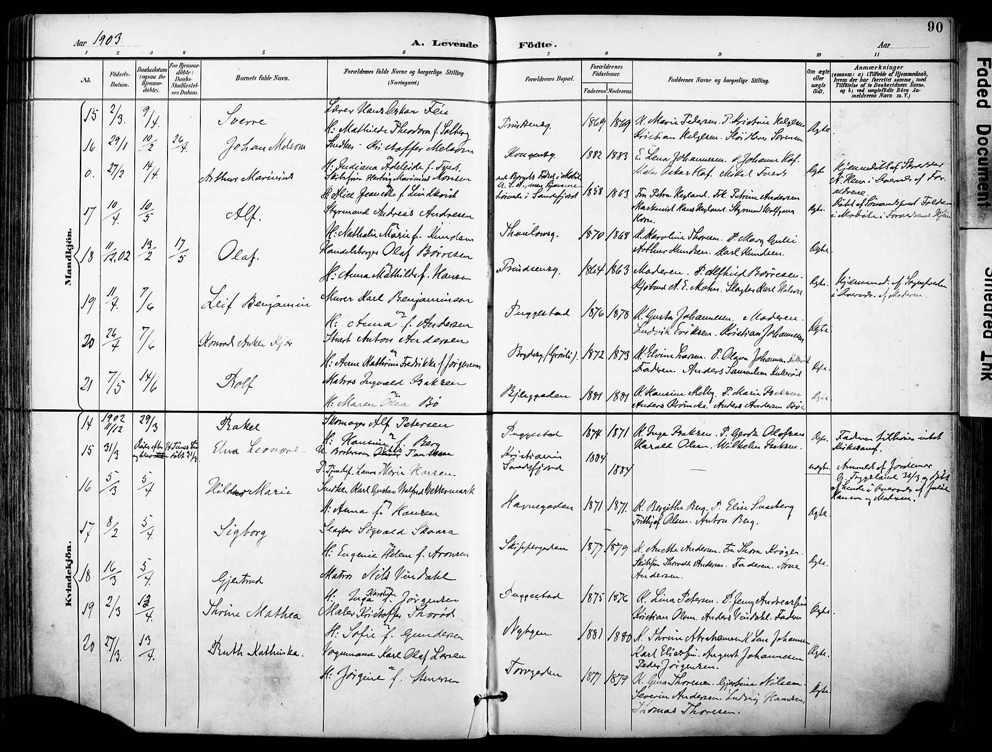 Sandefjord kirkebøker, AV/SAKO-A-315/F/Fa/L0004: Ministerialbok nr. 4, 1894-1905, s. 90