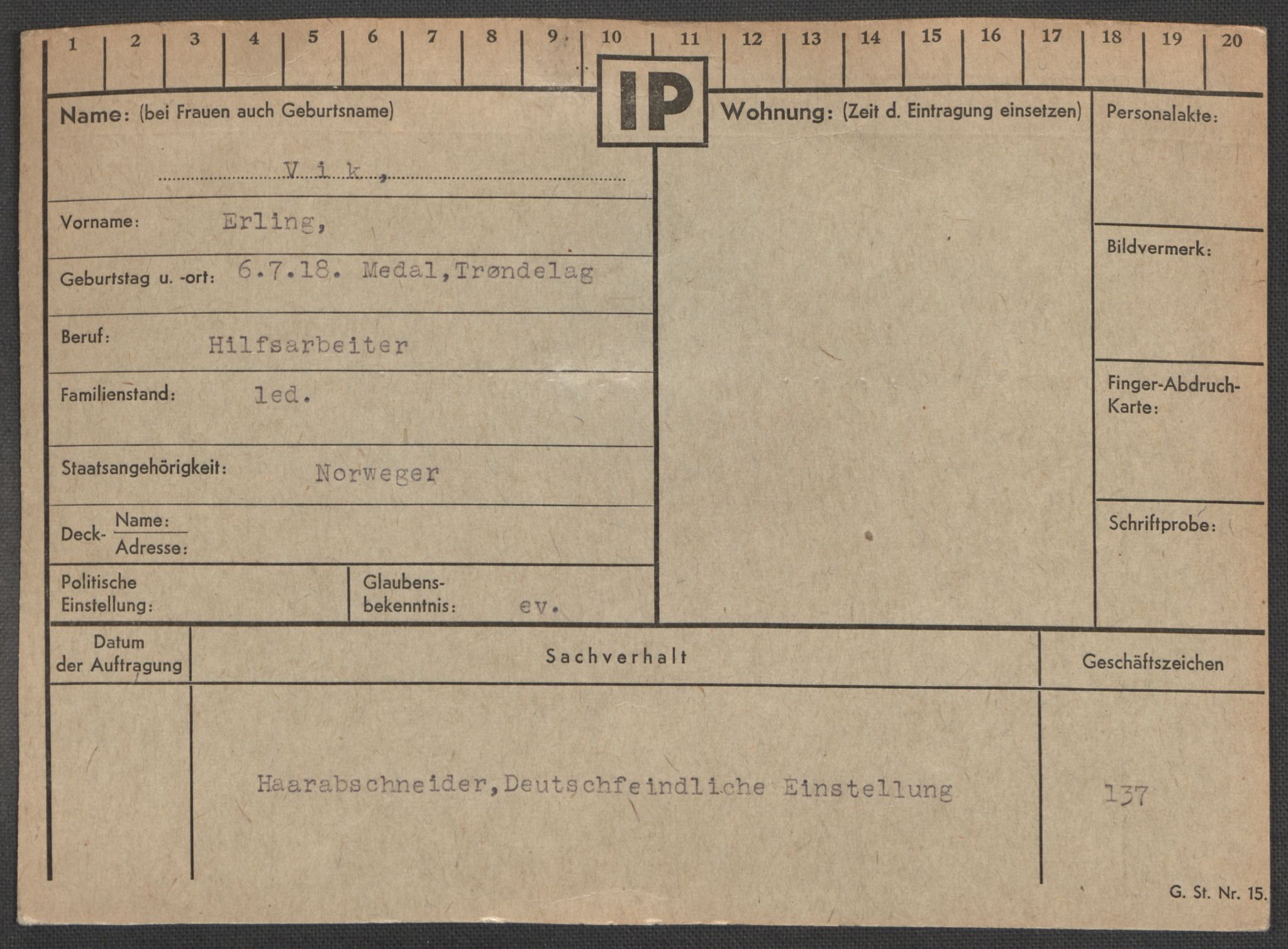 Befehlshaber der Sicherheitspolizei und des SD, RA/RAFA-5969/E/Ea/Eaa/L0010: Register over norske fanger i Møllergata 19: Sø-Å, 1940-1945, s. 772