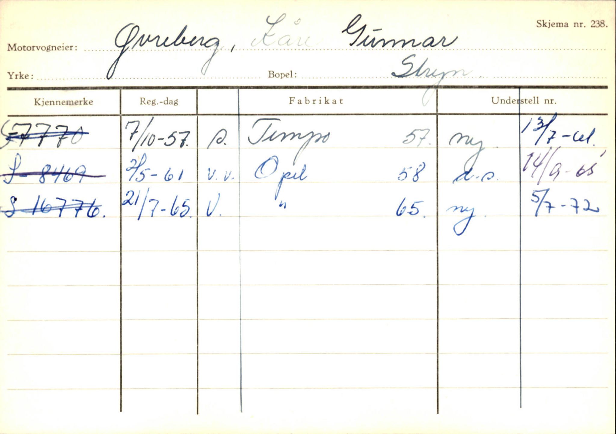 Statens vegvesen, Sogn og Fjordane vegkontor, AV/SAB-A-5301/4/F/L0131: Eigarregister Høyanger P-Å. Stryn S-Å, 1945-1975, s. 2488