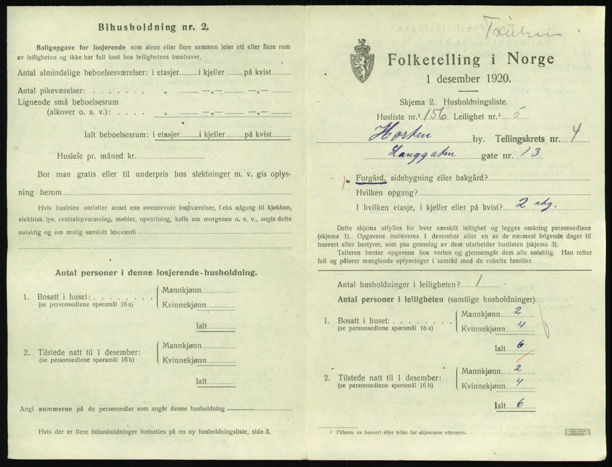 SAKO, Folketelling 1920 for 0703 Horten kjøpstad, 1920, s. 5615