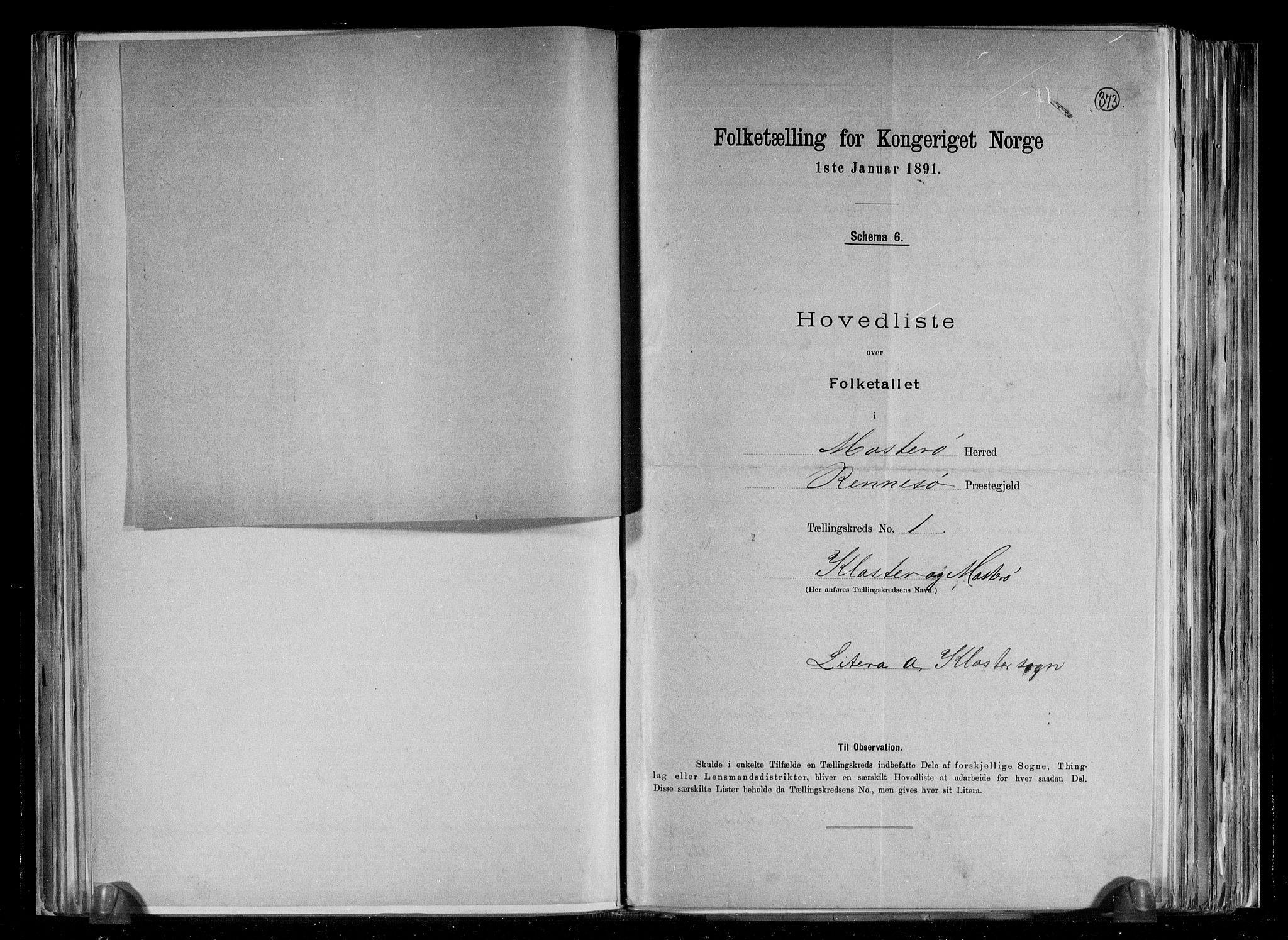 RA, Folketelling 1891 for 1143 Mosterøy herred, 1891, s. 5