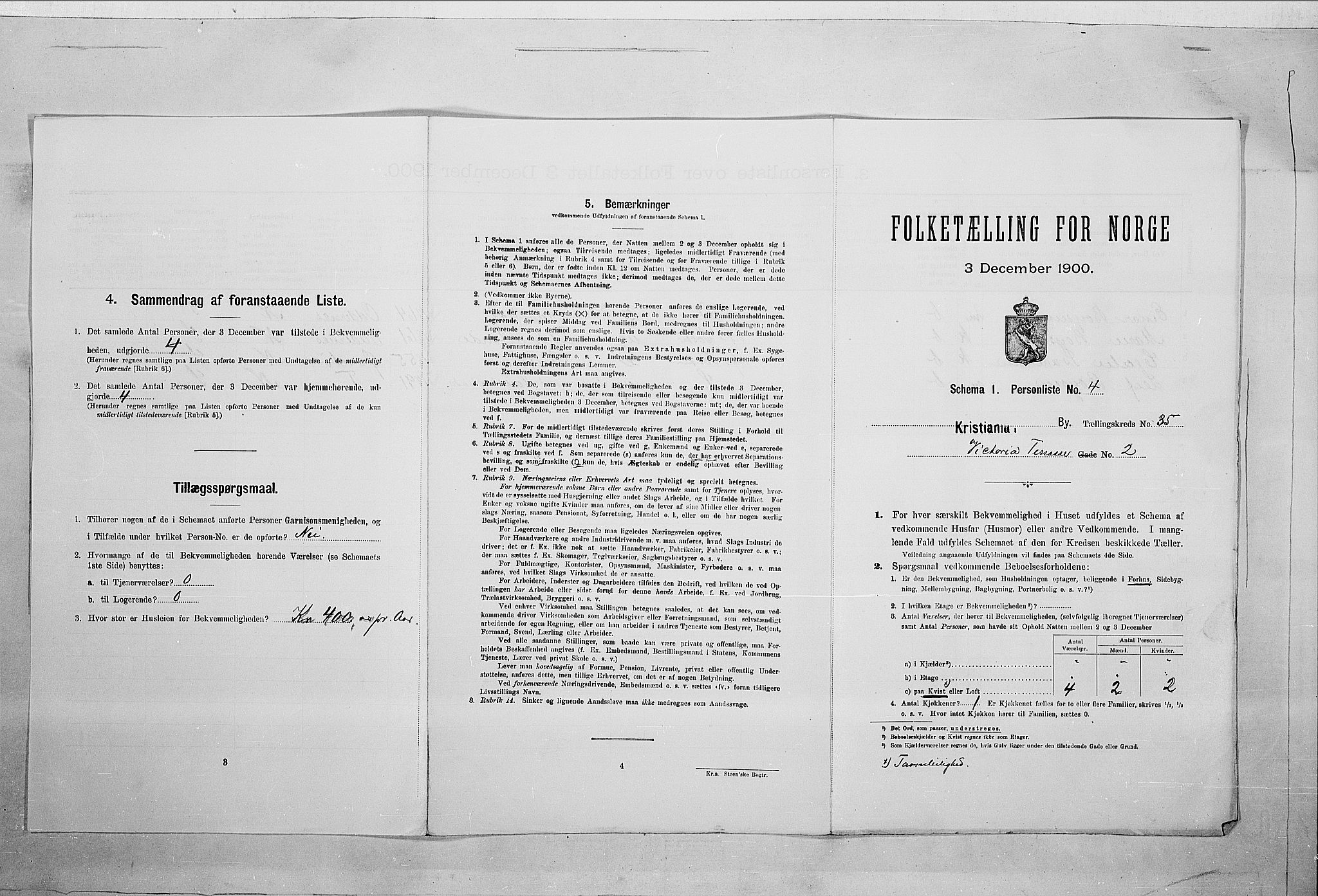 SAO, Folketelling 1900 for 0301 Kristiania kjøpstad, 1900, s. 112733