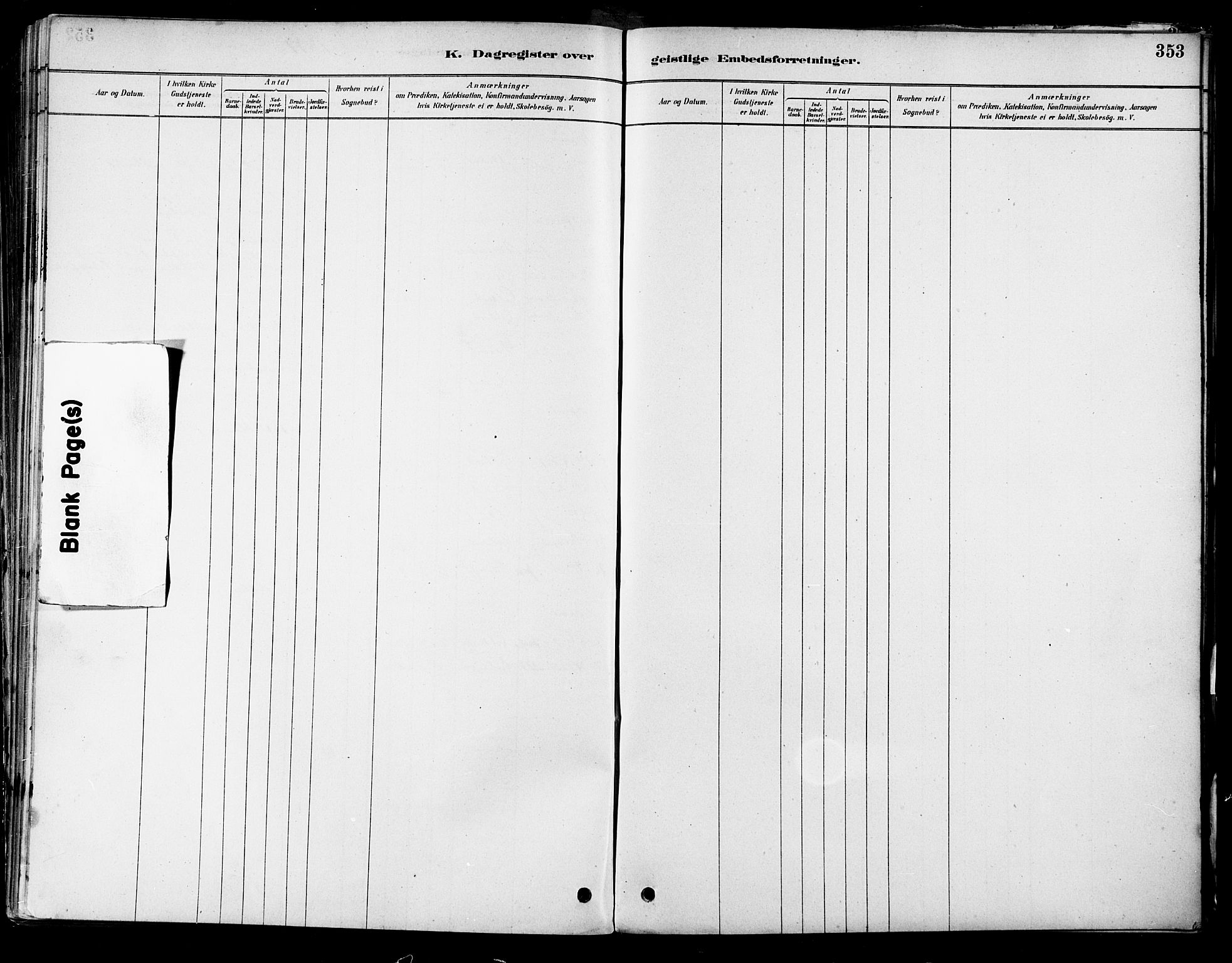 Ministerialprotokoller, klokkerbøker og fødselsregistre - Nordland, SAT/A-1459/805/L0099: Ministerialbok nr. 805A06, 1880-1891, s. 353