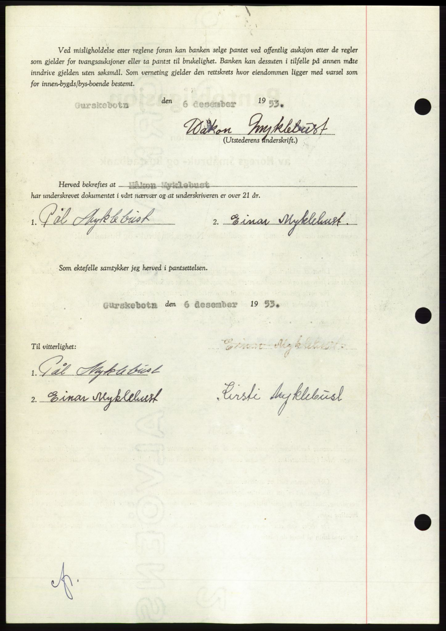 Søre Sunnmøre sorenskriveri, AV/SAT-A-4122/1/2/2C/L0124: Pantebok nr. 12B, 1953-1954, Dagboknr: 3213/1953