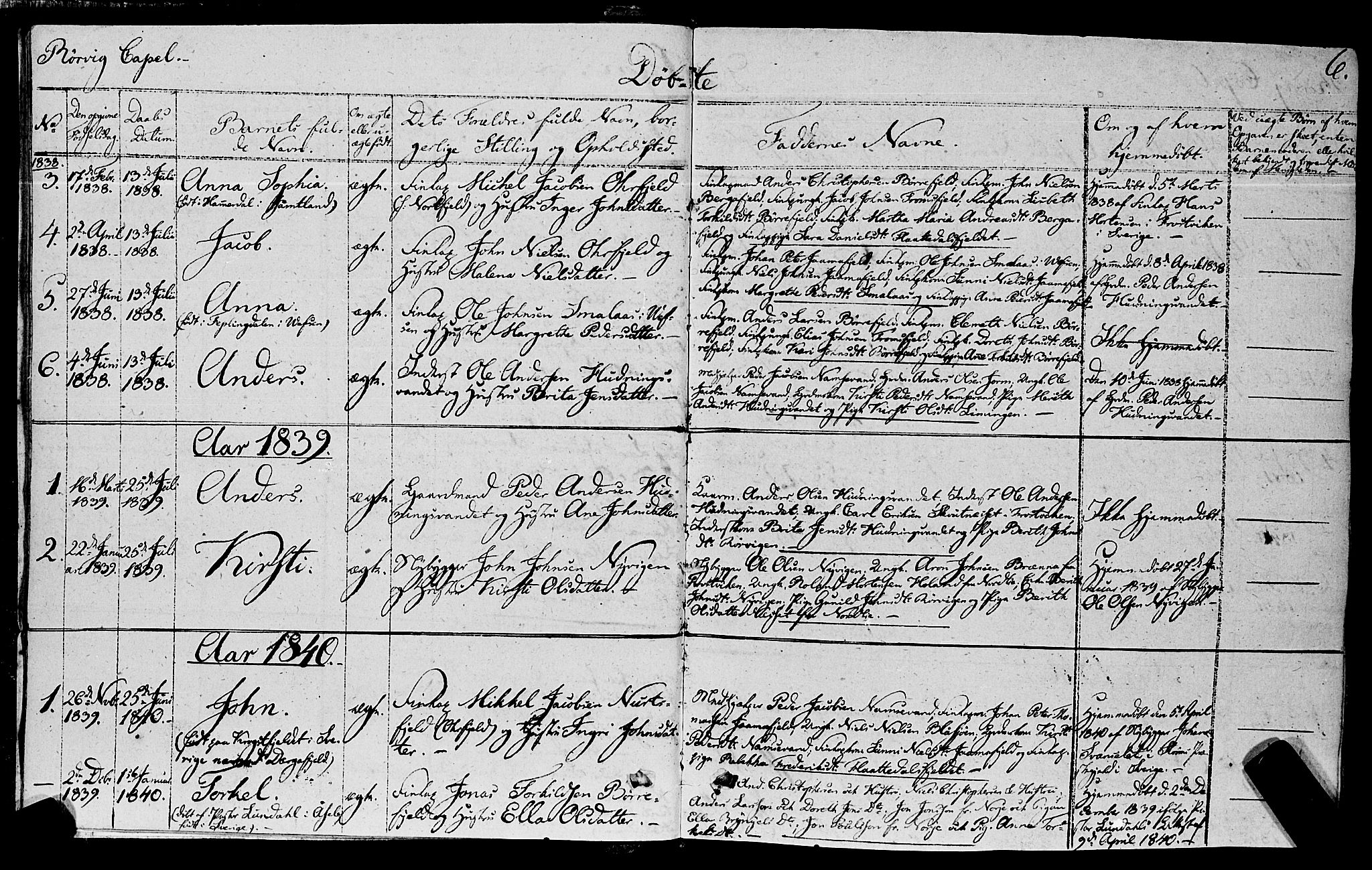 Ministerialprotokoller, klokkerbøker og fødselsregistre - Nord-Trøndelag, SAT/A-1458/762/L0538: Ministerialbok nr. 762A02 /1, 1833-1879, s. 6