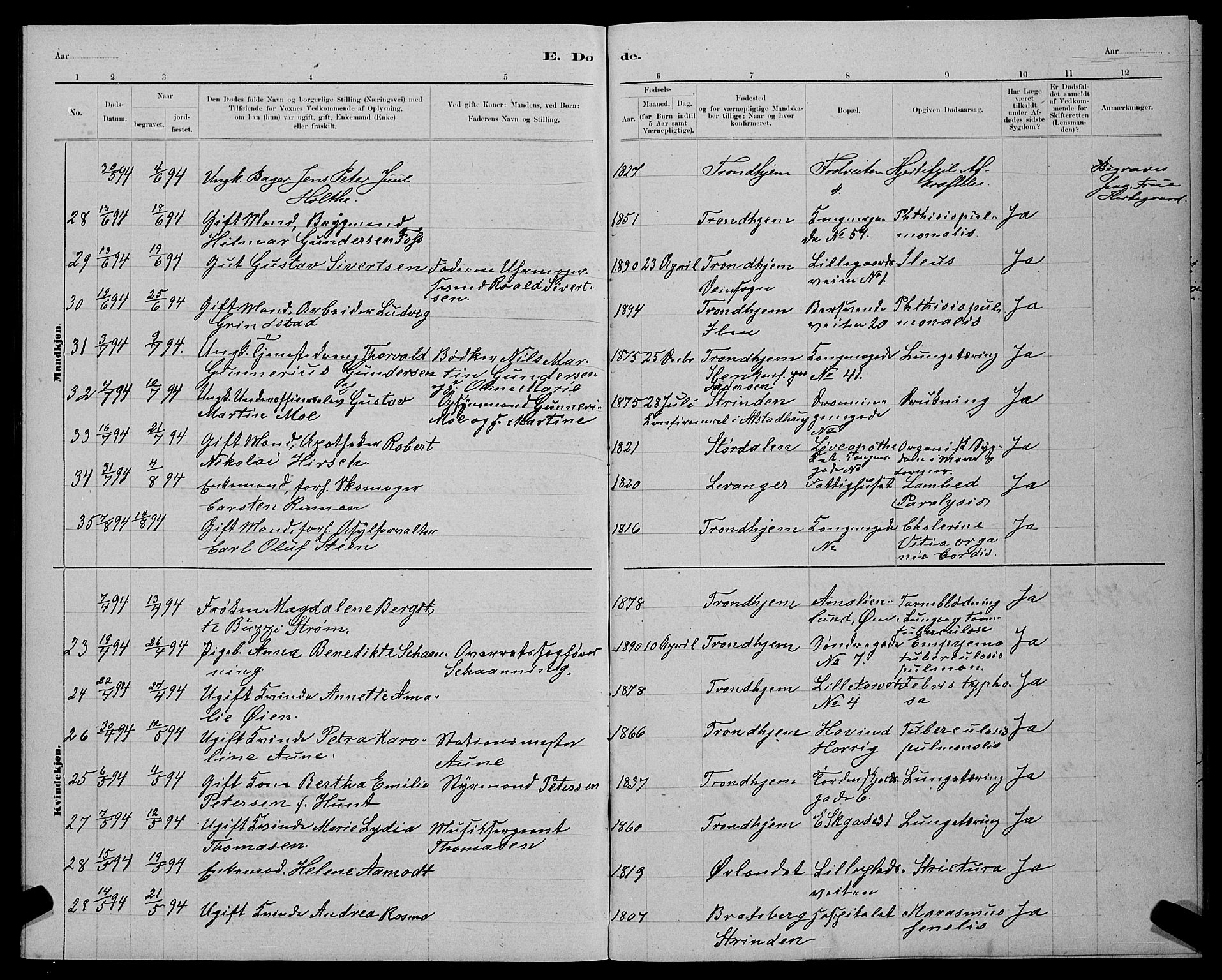 Ministerialprotokoller, klokkerbøker og fødselsregistre - Sør-Trøndelag, AV/SAT-A-1456/601/L0093: Klokkerbok nr. 601C11, 1882-1898