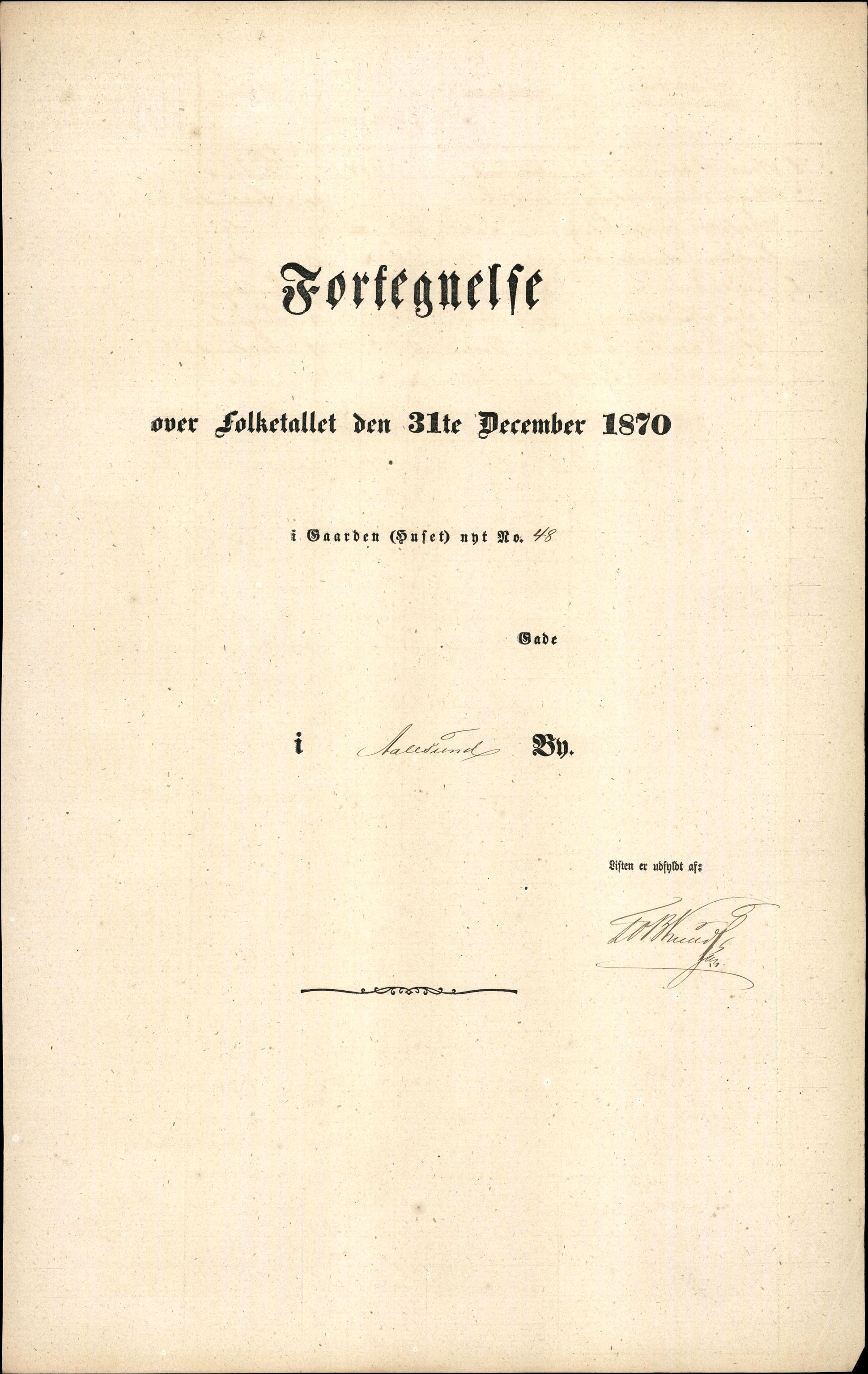 RA, Folketelling 1870 for 1501 Ålesund kjøpstad, 1870, s. 100