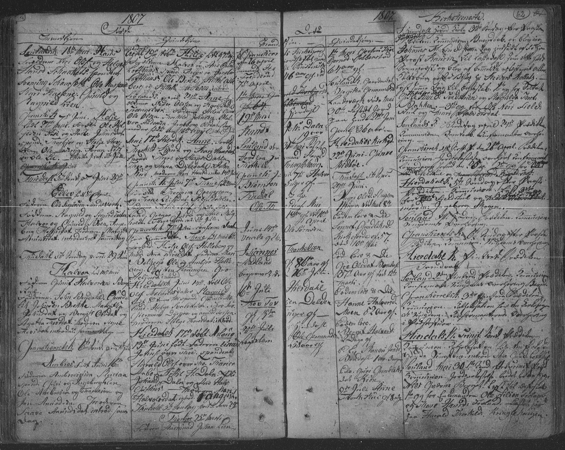 Hjartdal kirkebøker, AV/SAKO-A-270/F/Fa/L0006: Ministerialbok nr. I 6, 1801-1814, s. 62