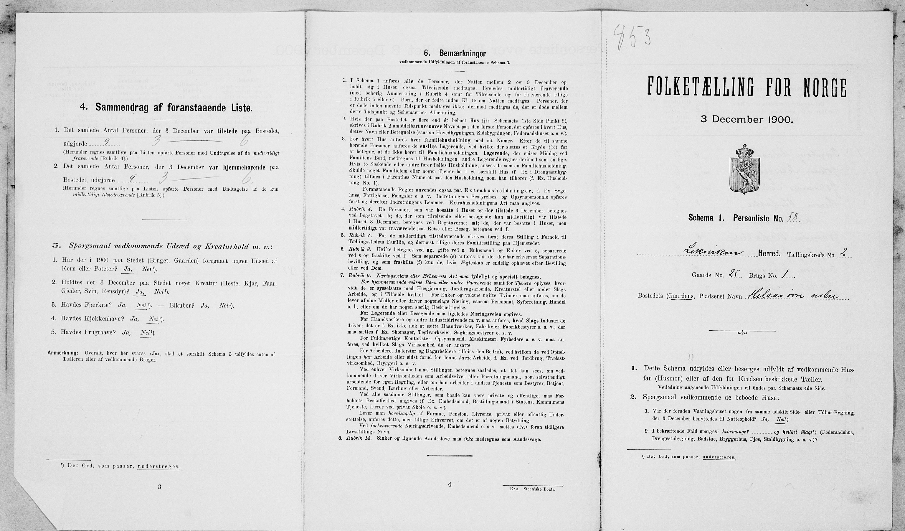 SAT, Folketelling 1900 for 1718 Leksvik herred, 1900, s. 272