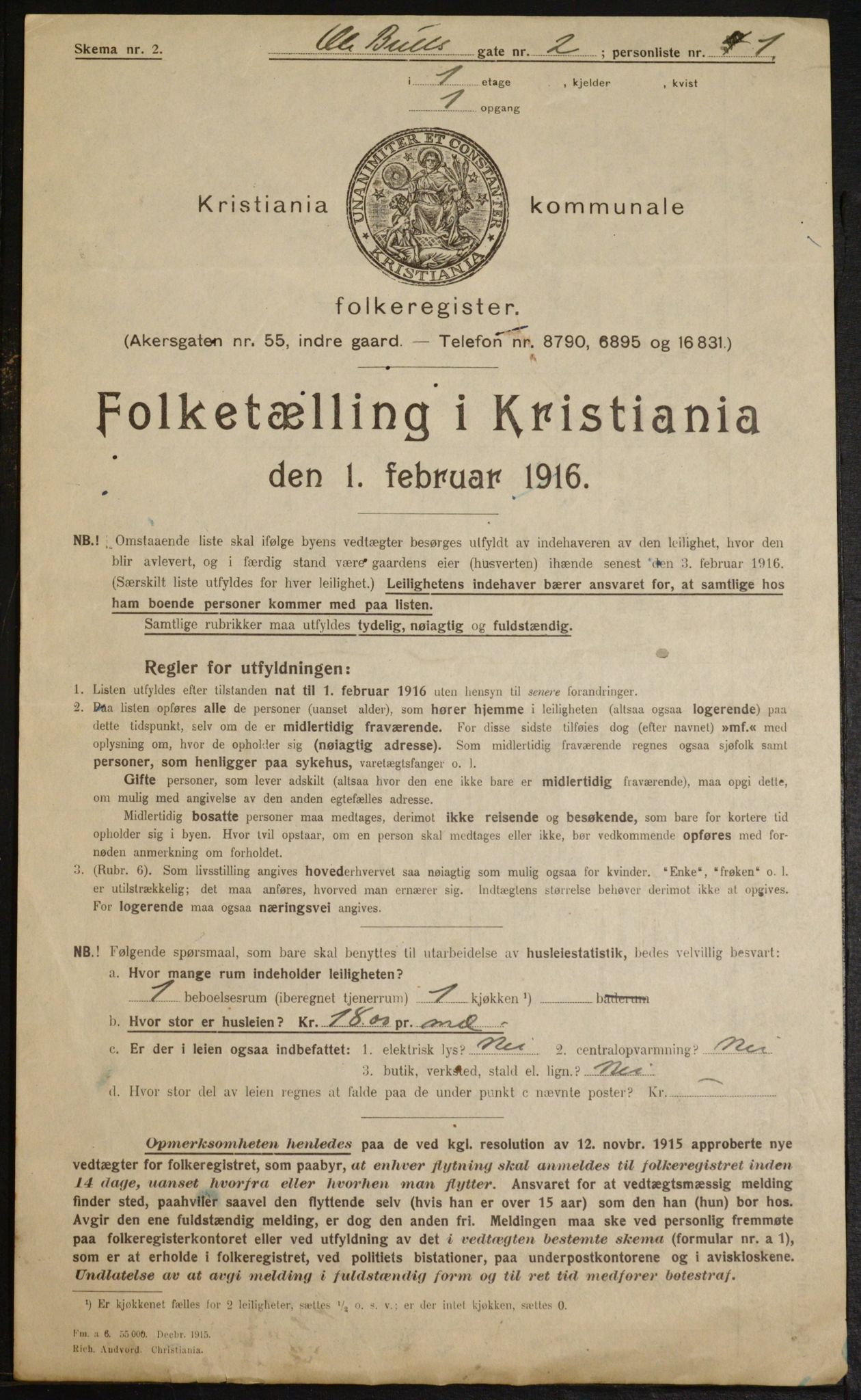 OBA, Kommunal folketelling 1.2.1916 for Kristiania, 1916, s. 77232