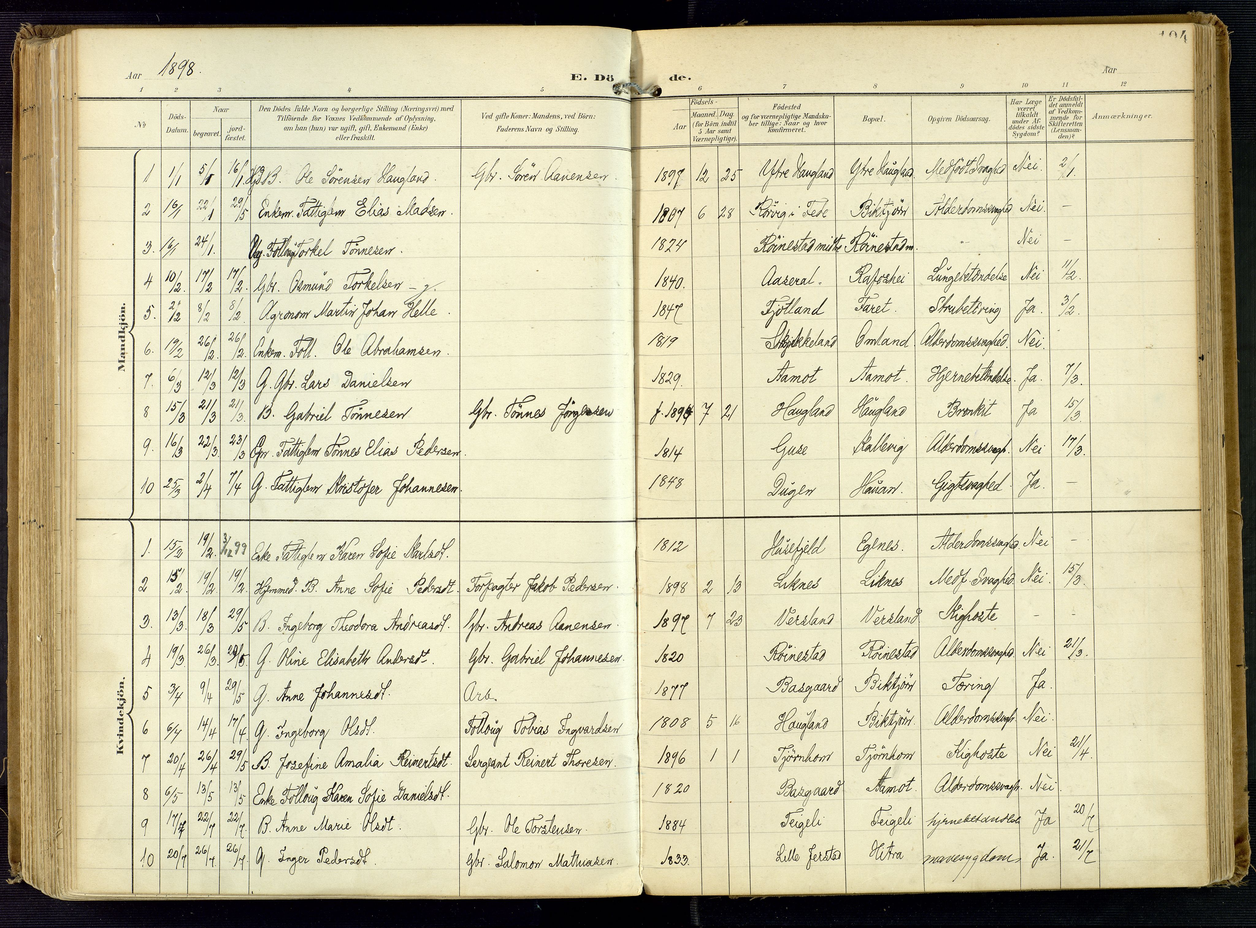 Kvinesdal sokneprestkontor, AV/SAK-1111-0026/F/Fa/Fab/L0009: Ministerialbok nr. A 9, 1898-1915, s. 194