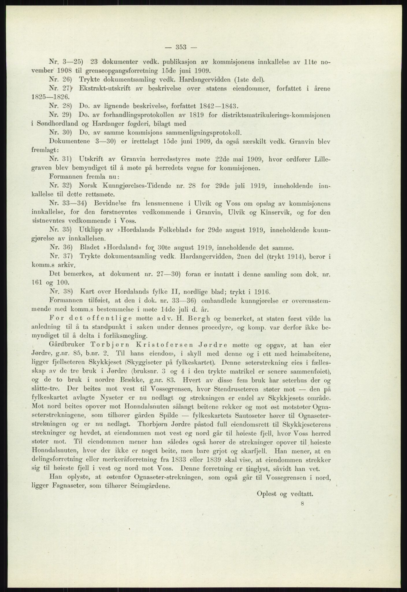 Høyfjellskommisjonen, AV/RA-S-1546/X/Xa/L0001: Nr. 1-33, 1909-1953, s. 367