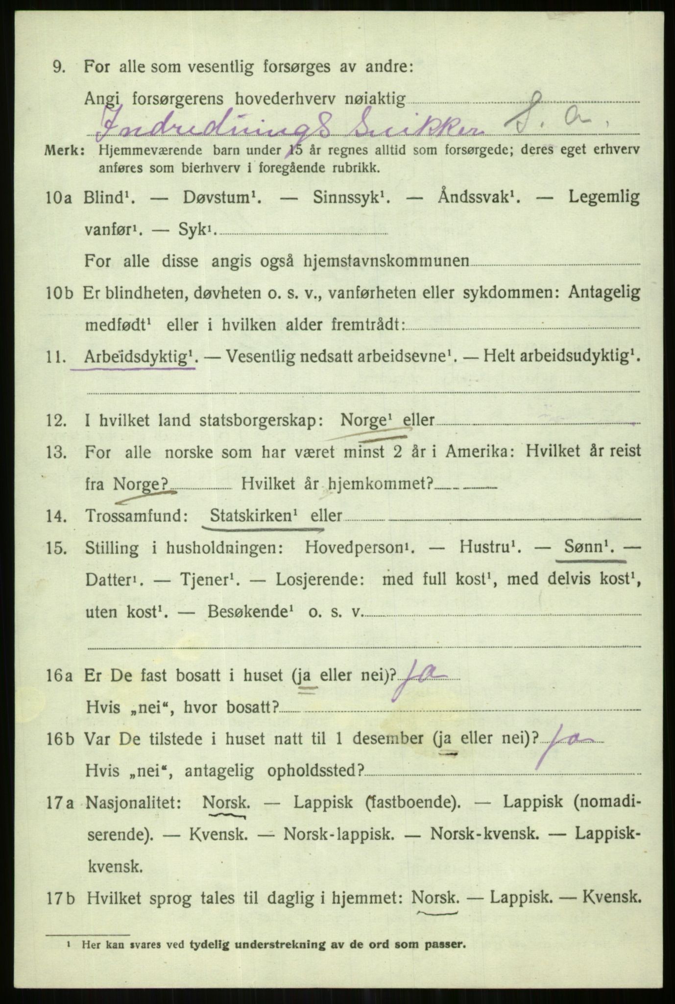 SATØ, Folketelling 1920 for 1936 Karlsøy herred, 1920, s. 4013