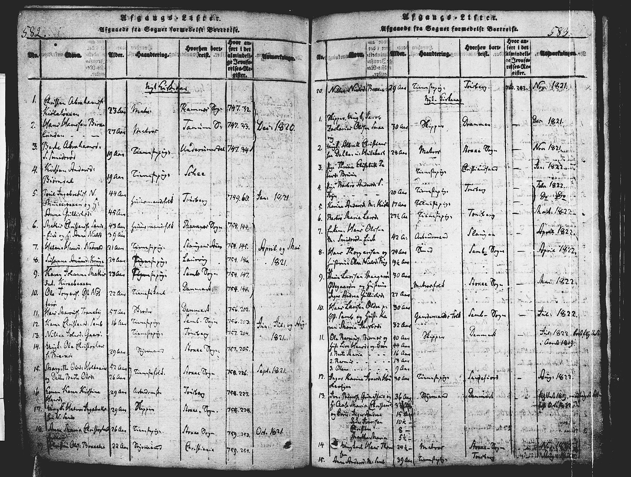 Nøtterøy kirkebøker, AV/SAKO-A-354/F/Fa/L0004: Ministerialbok nr. I 4, 1814-1838, s. 582-583