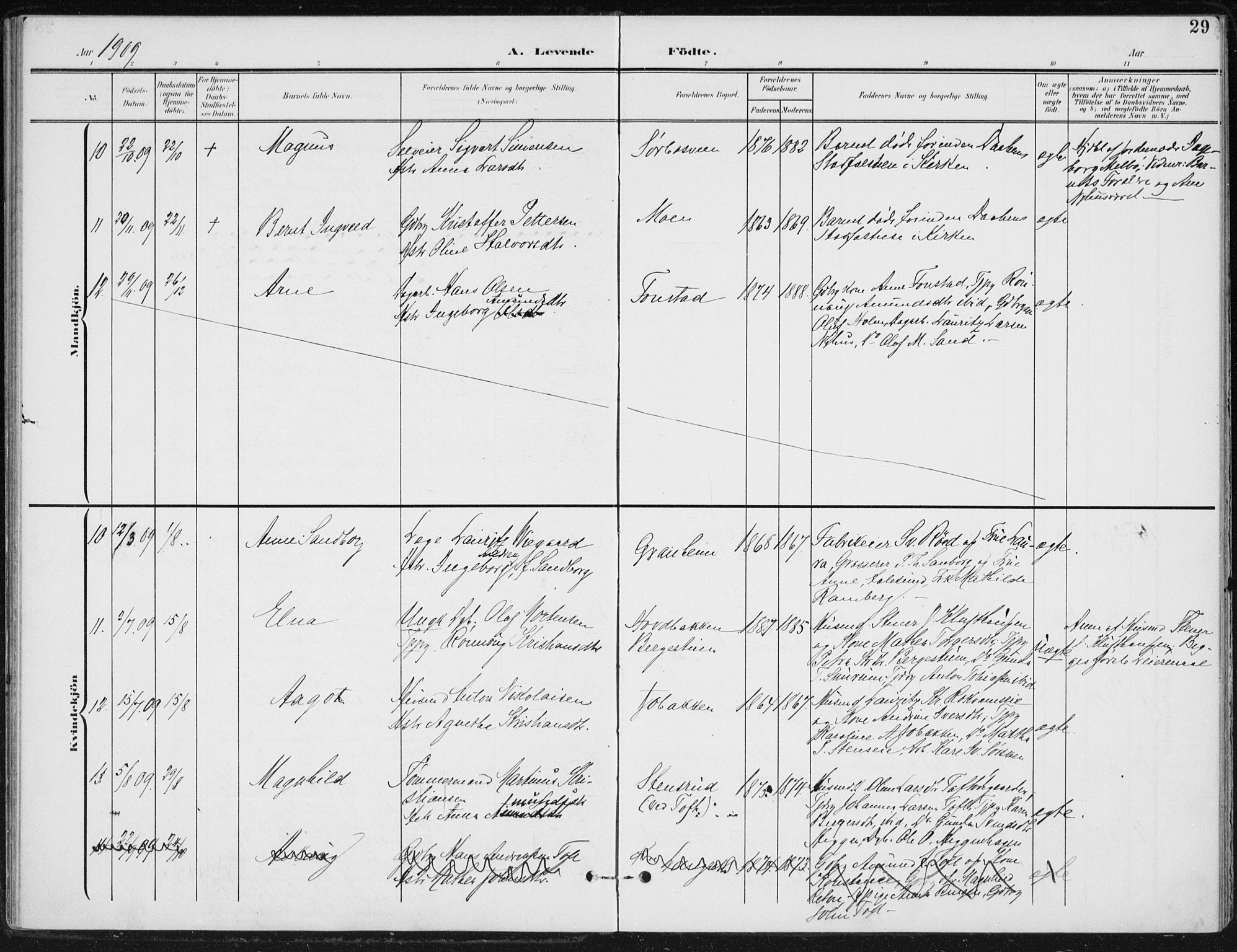 Østre Gausdal prestekontor, AV/SAH-PREST-092/H/Ha/Haa/L0005: Ministerialbok nr. 5, 1902-1920, s. 29