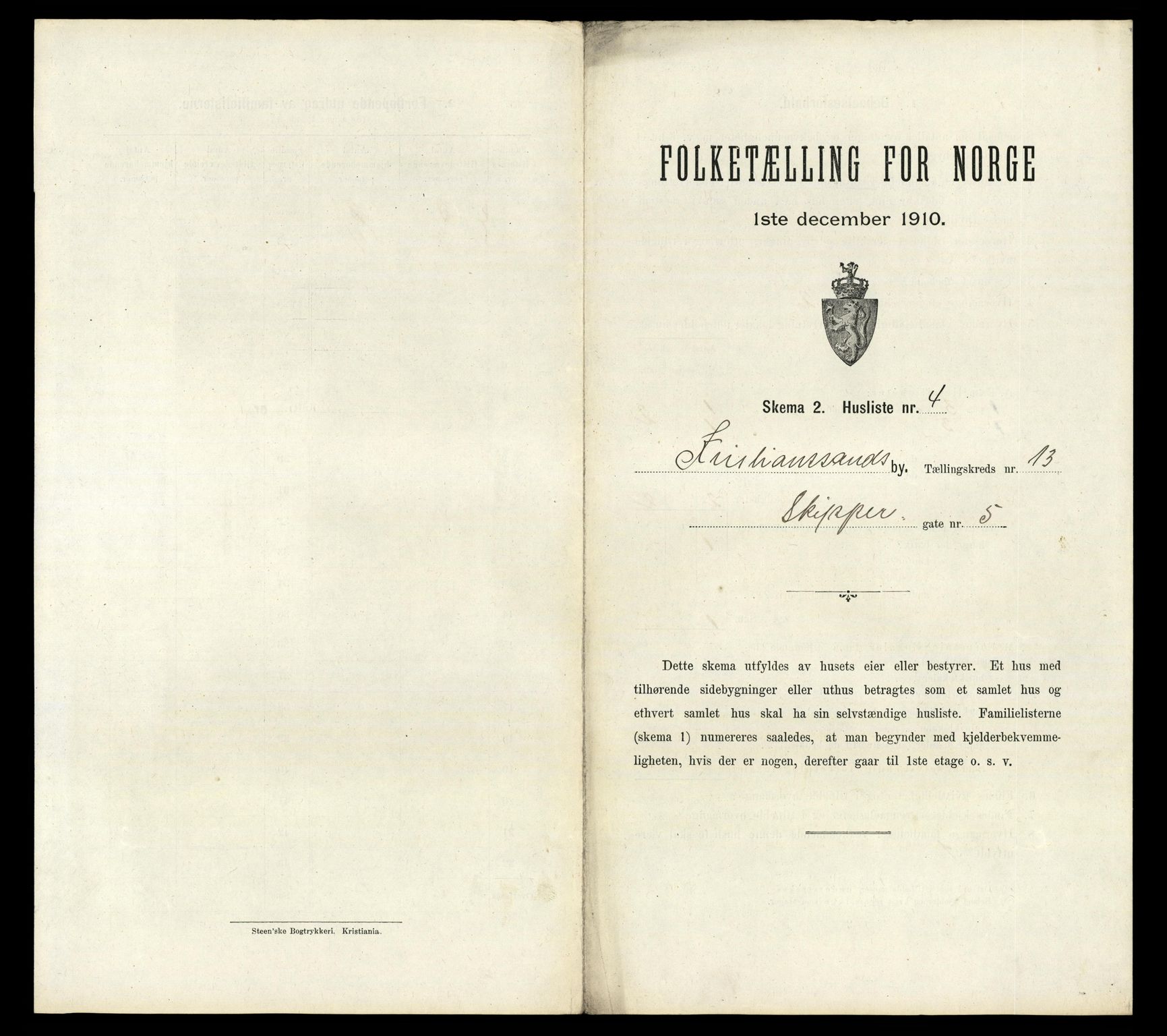 RA, Folketelling 1910 for 1001 Kristiansand kjøpstad, 1910, s. 3100