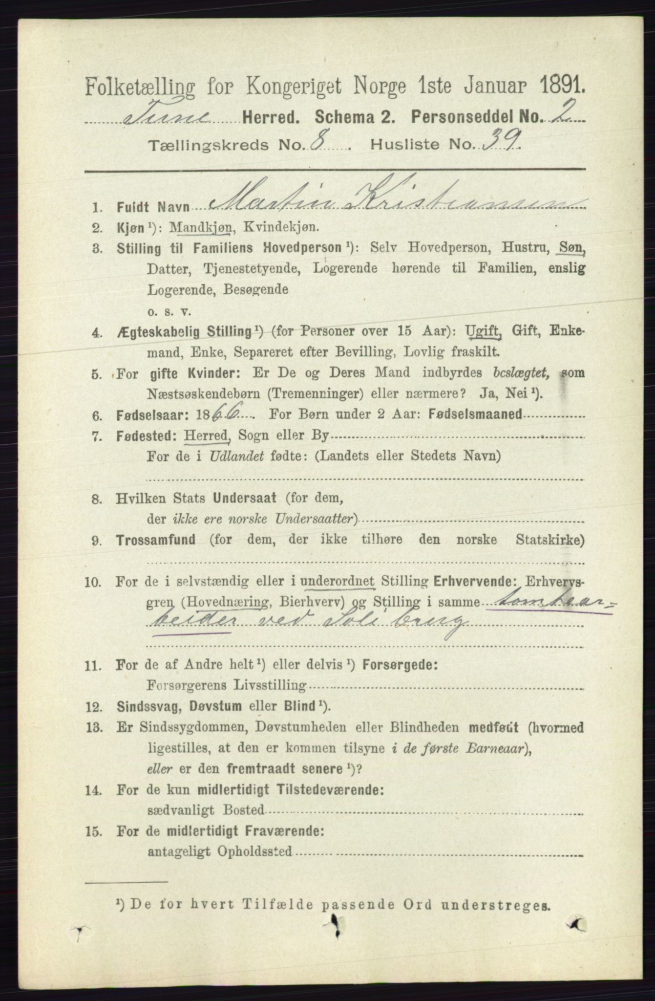 RA, Folketelling 1891 for 0130 Tune herred, 1891, s. 5969