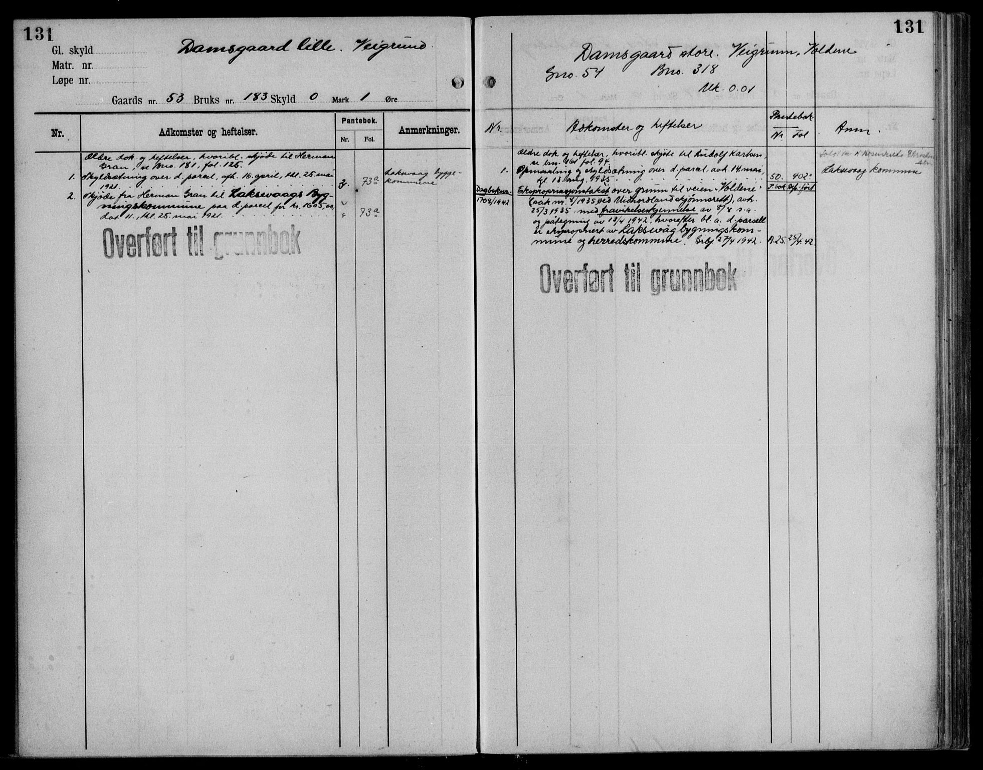 Midhordland sorenskriveri, AV/SAB-A-3001/1/G/Ga/Gab/L0115: Panteregister nr. II.A.b.115, s. 131