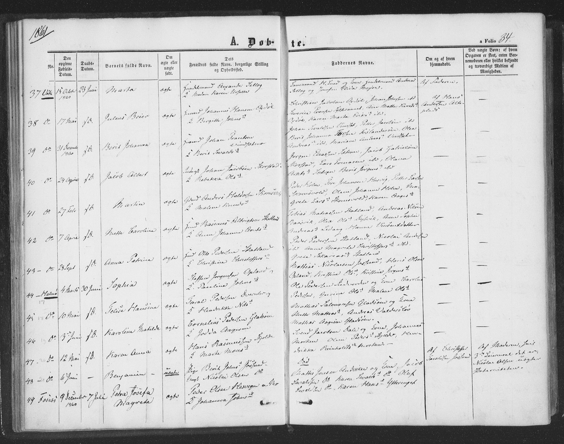 Ministerialprotokoller, klokkerbøker og fødselsregistre - Nord-Trøndelag, SAT/A-1458/773/L0615: Ministerialbok nr. 773A06, 1857-1870, s. 34