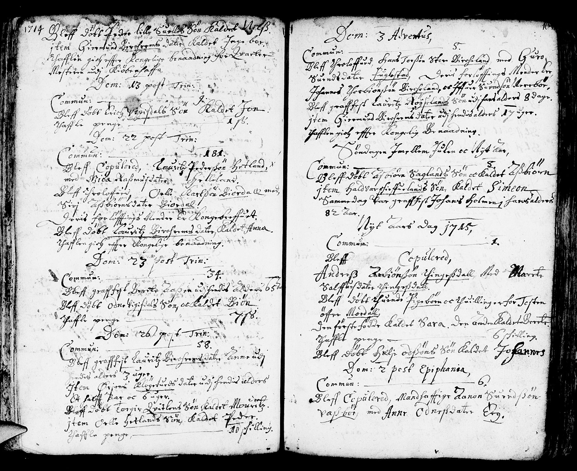 Helleland sokneprestkontor, AV/SAST-A-101810: Ministerialbok nr. A 1 /2, 1713-1761, s. 104