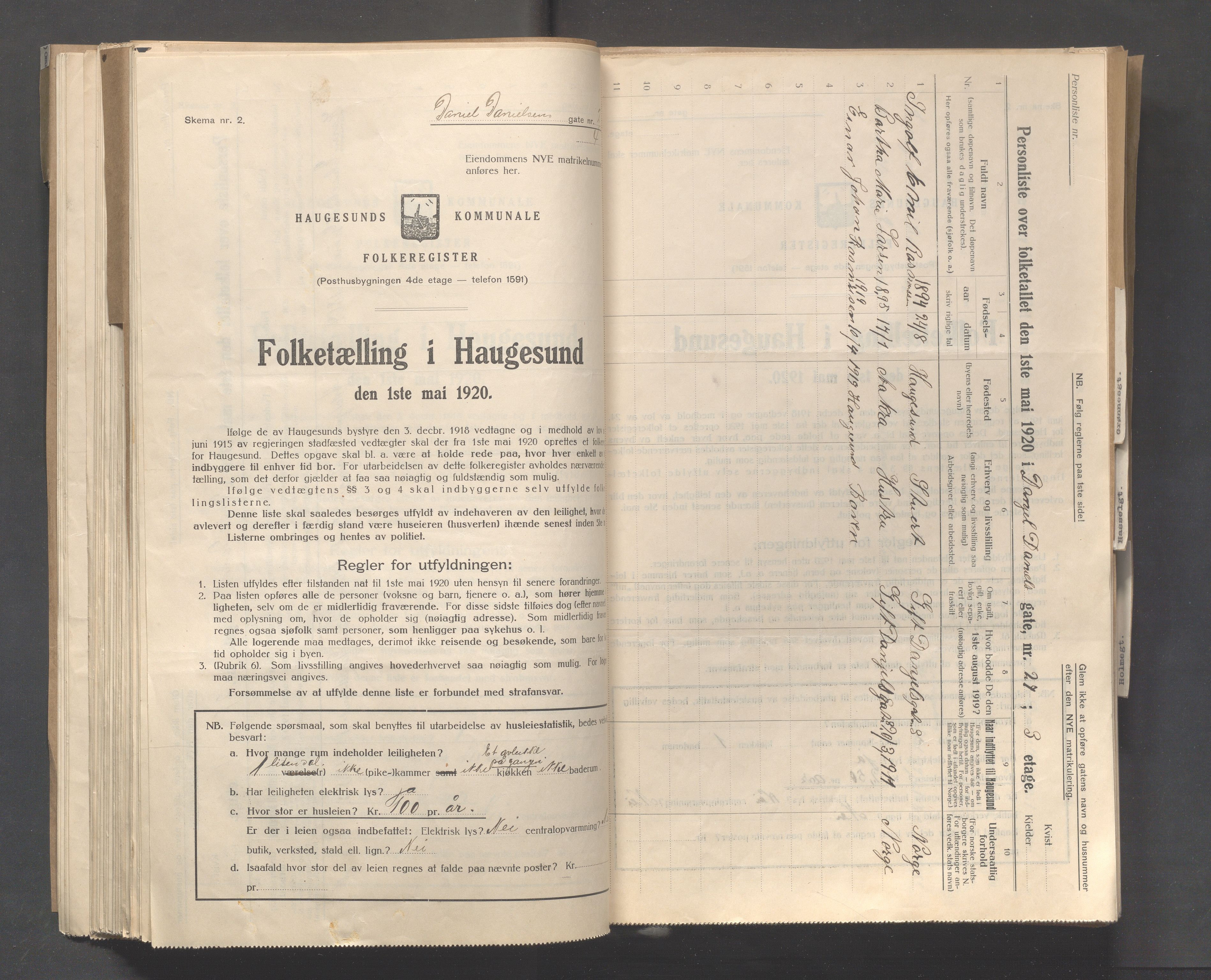 IKAR, Kommunal folketelling 1.5.1920 for Haugesund, 1920, s. 5696