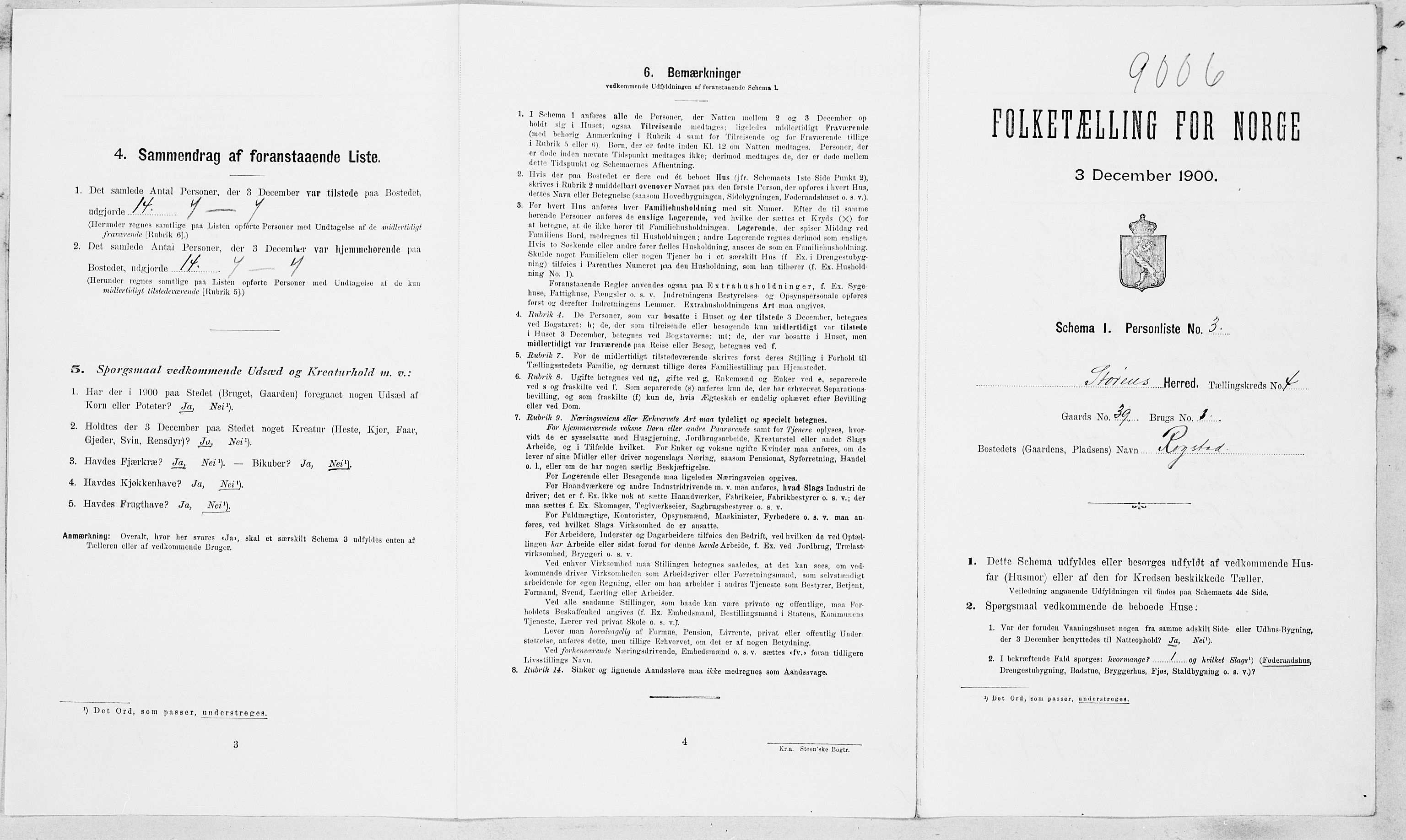 SAT, Folketelling 1900 for 1648 Støren herred, 1900, s. 319
