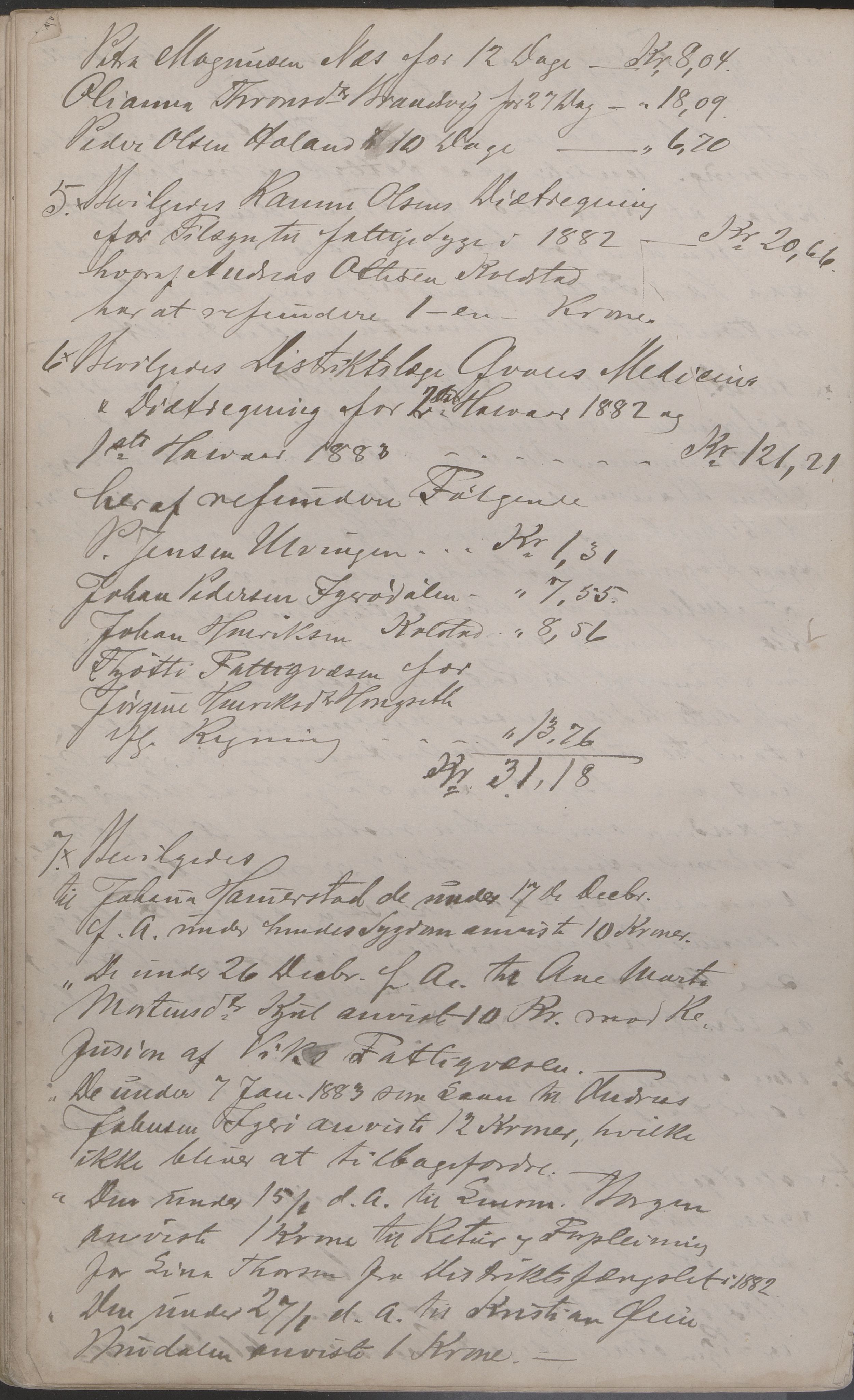 Vega kommune. Fattigstyret, AIN/K-18150.610/A/L0002: Forhandlingsprotokoll, 1875-1889
