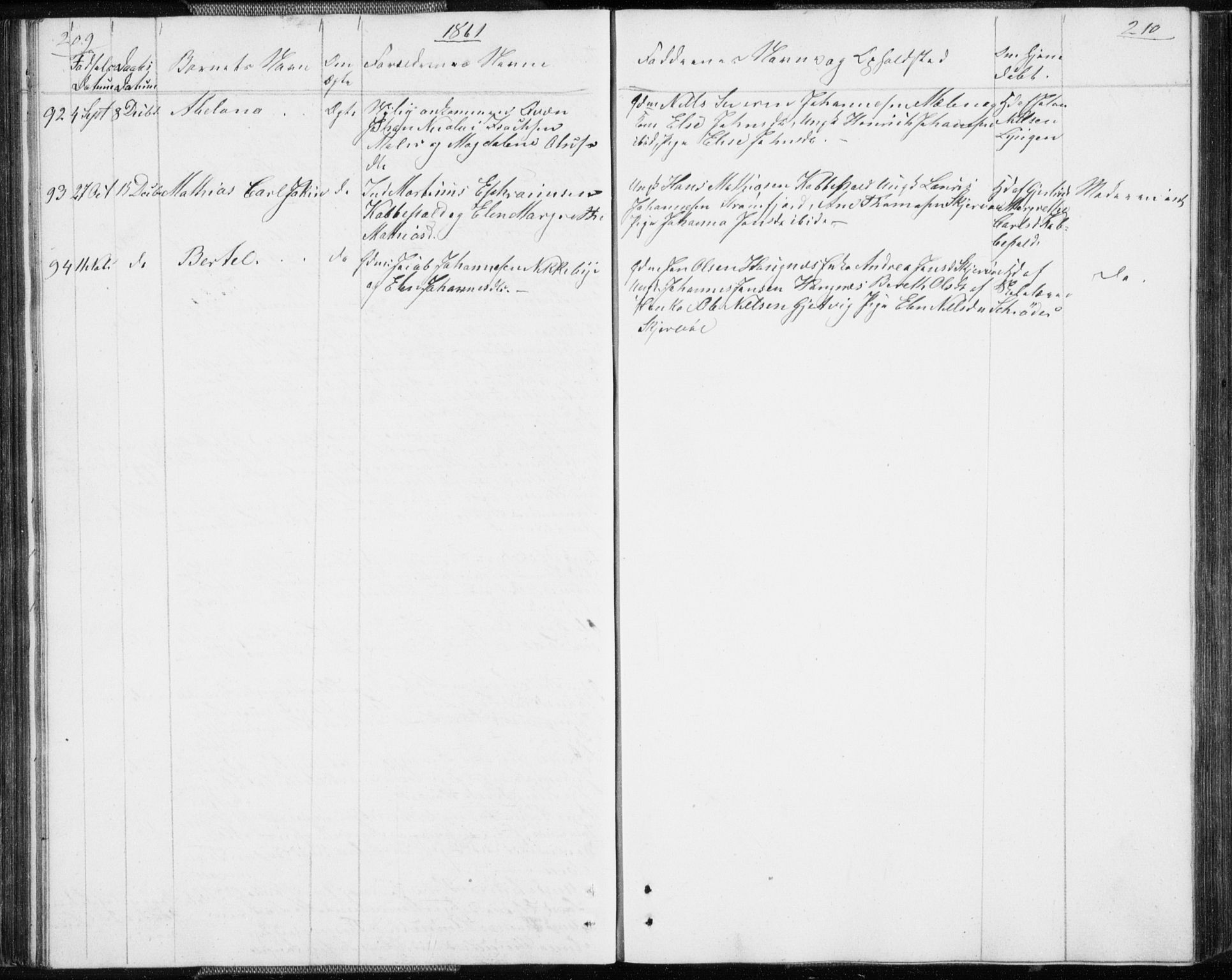Skjervøy sokneprestkontor, SATØ/S-1300/H/Ha/Hab/L0003klokker: Klokkerbok nr. 3, 1849-1861, s. 209-210
