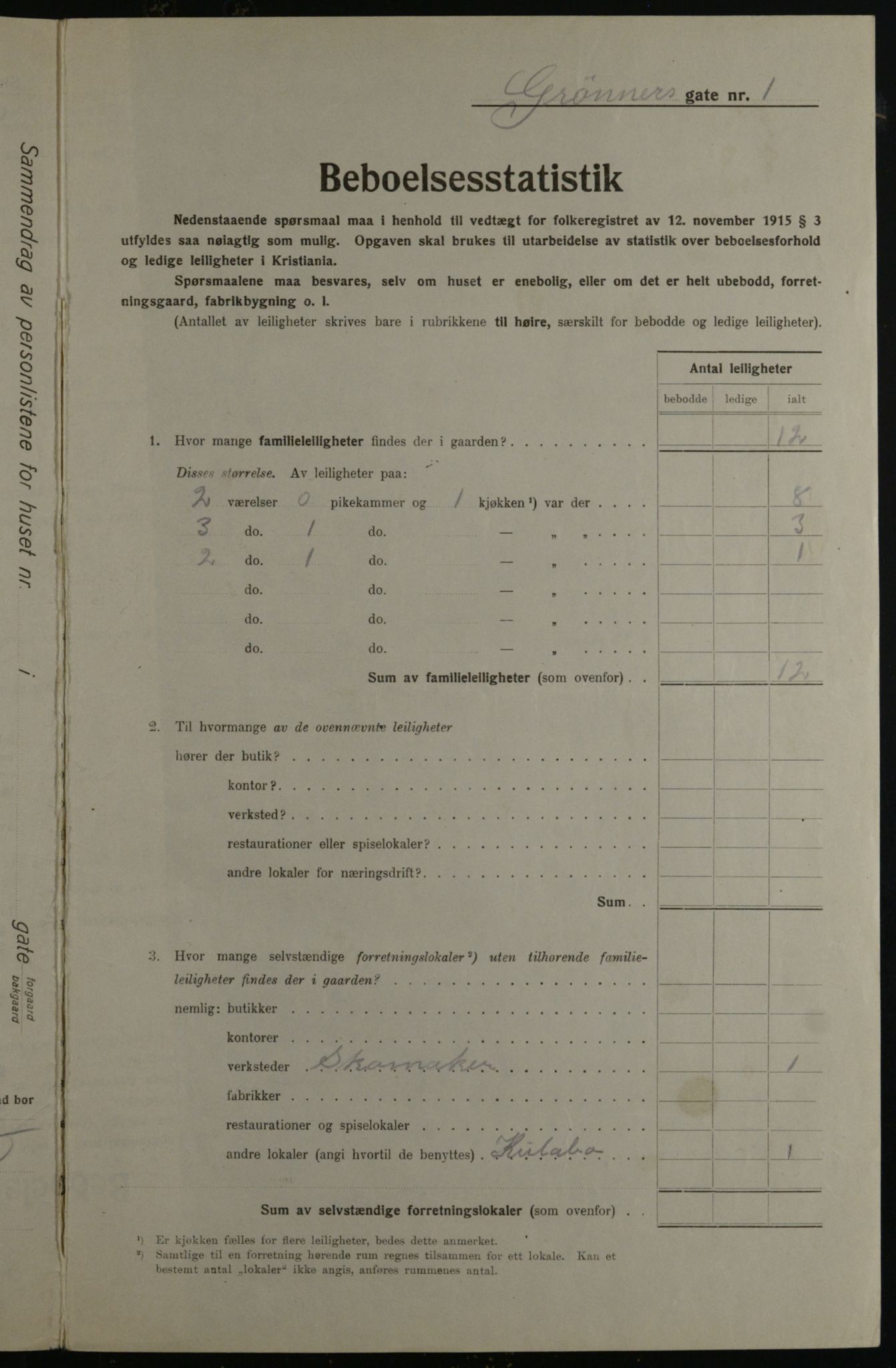 OBA, Kommunal folketelling 1.12.1923 for Kristiania, 1923, s. 34493