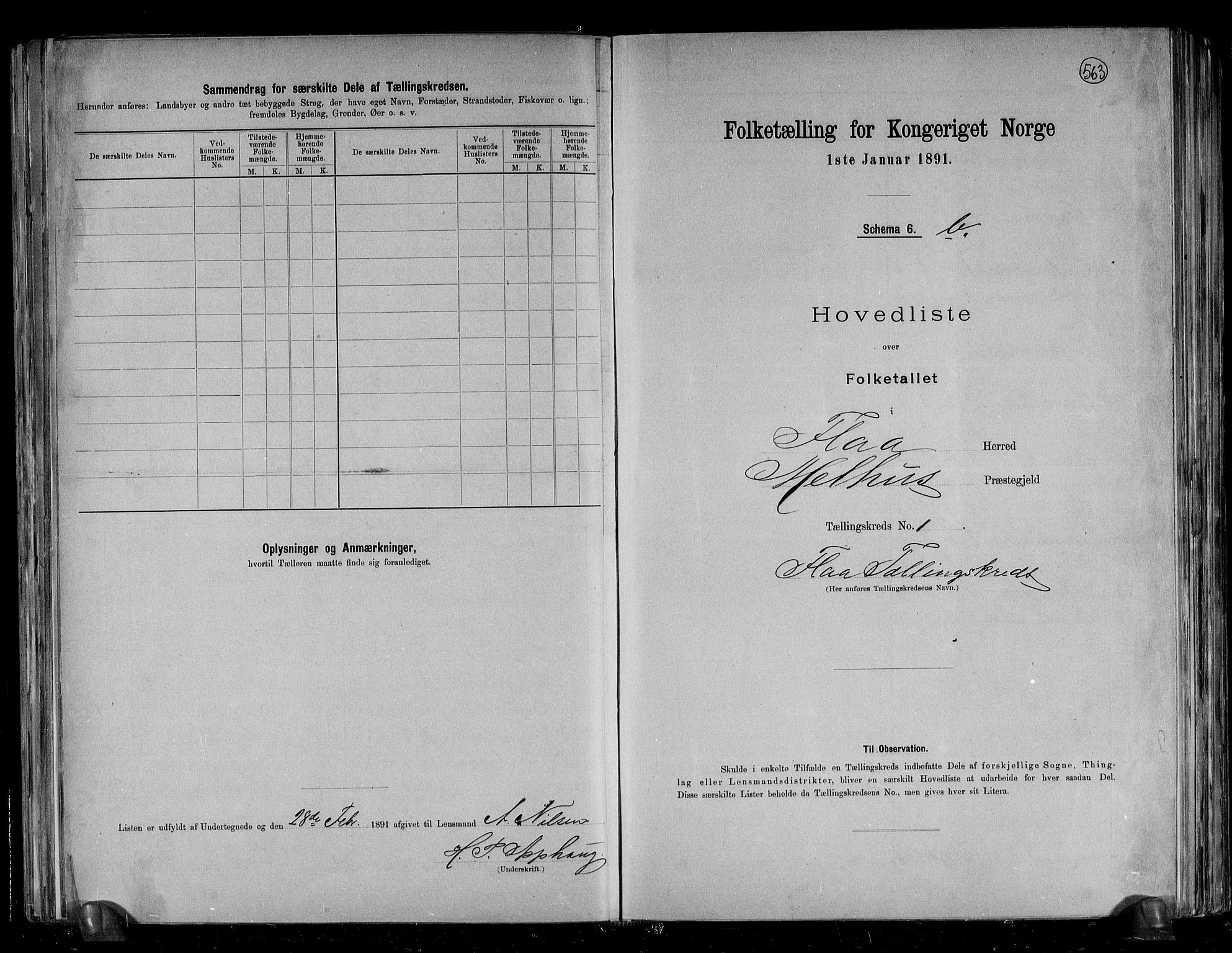 RA, Folketelling 1891 for 1652 Flå herred, 1891, s. 7