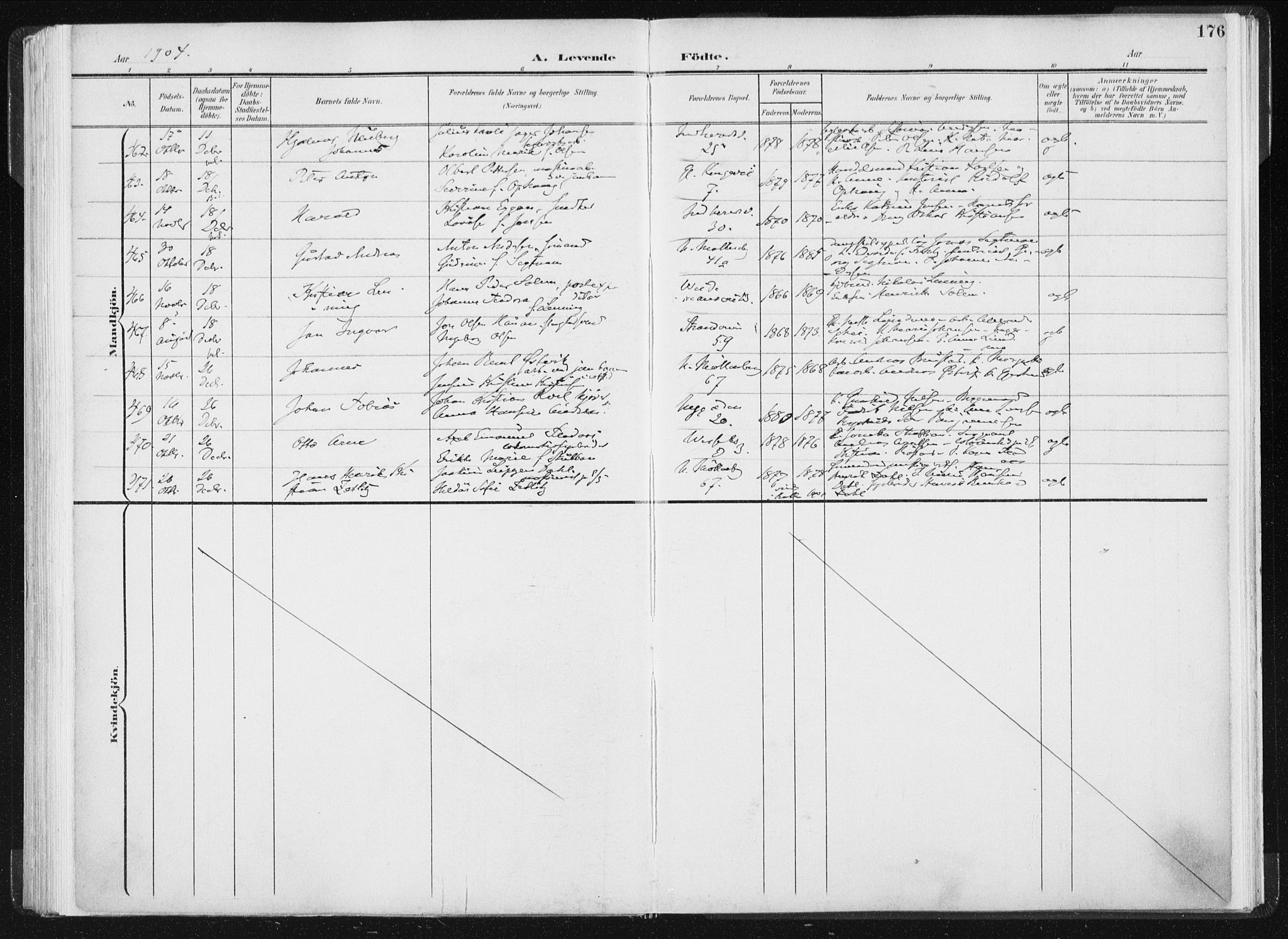 Ministerialprotokoller, klokkerbøker og fødselsregistre - Sør-Trøndelag, SAT/A-1456/604/L0199: Ministerialbok nr. 604A20I, 1901-1906, s. 176