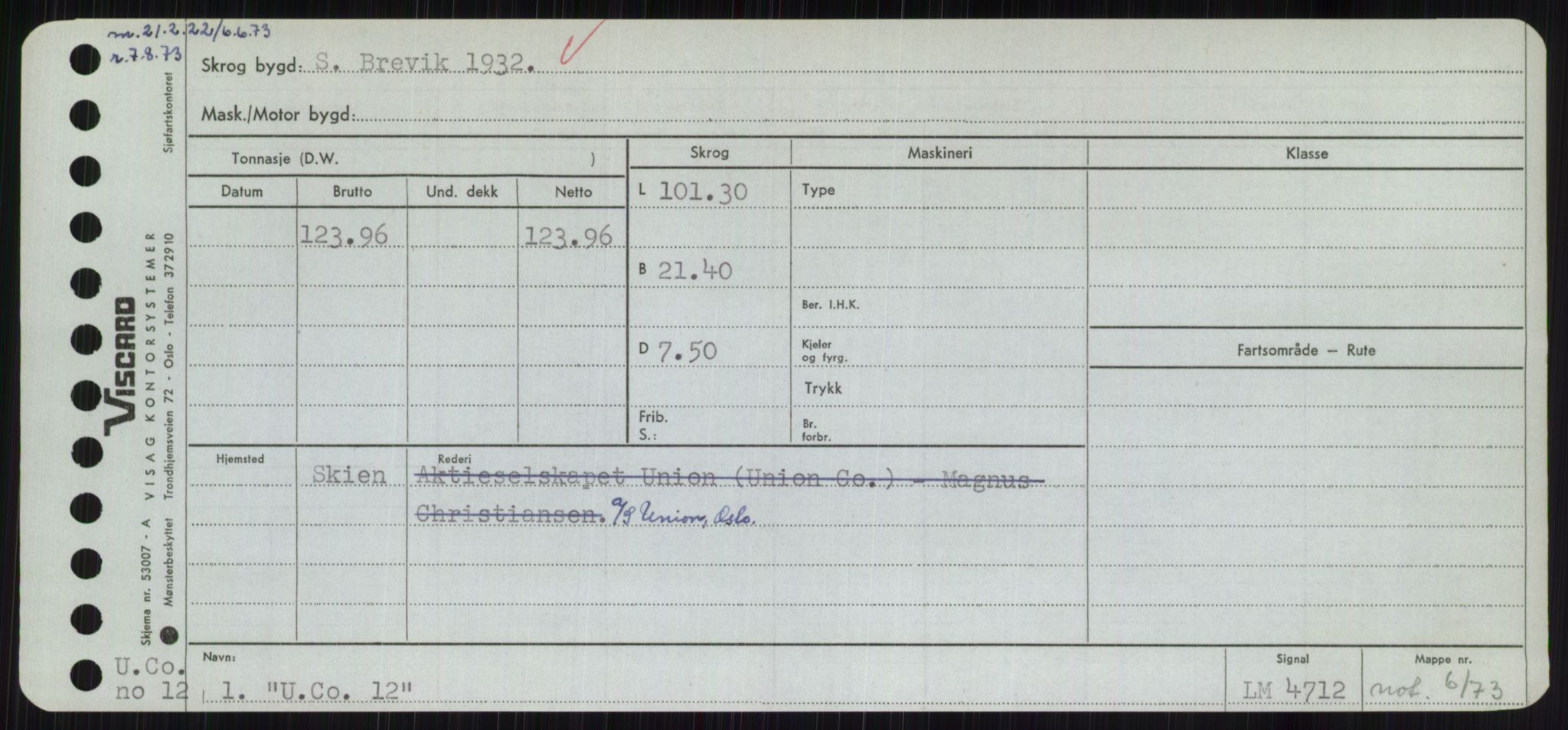 Sjøfartsdirektoratet med forløpere, Skipsmålingen, RA/S-1627/H/Hc/L0001: Lektere, A-Y, s. 575