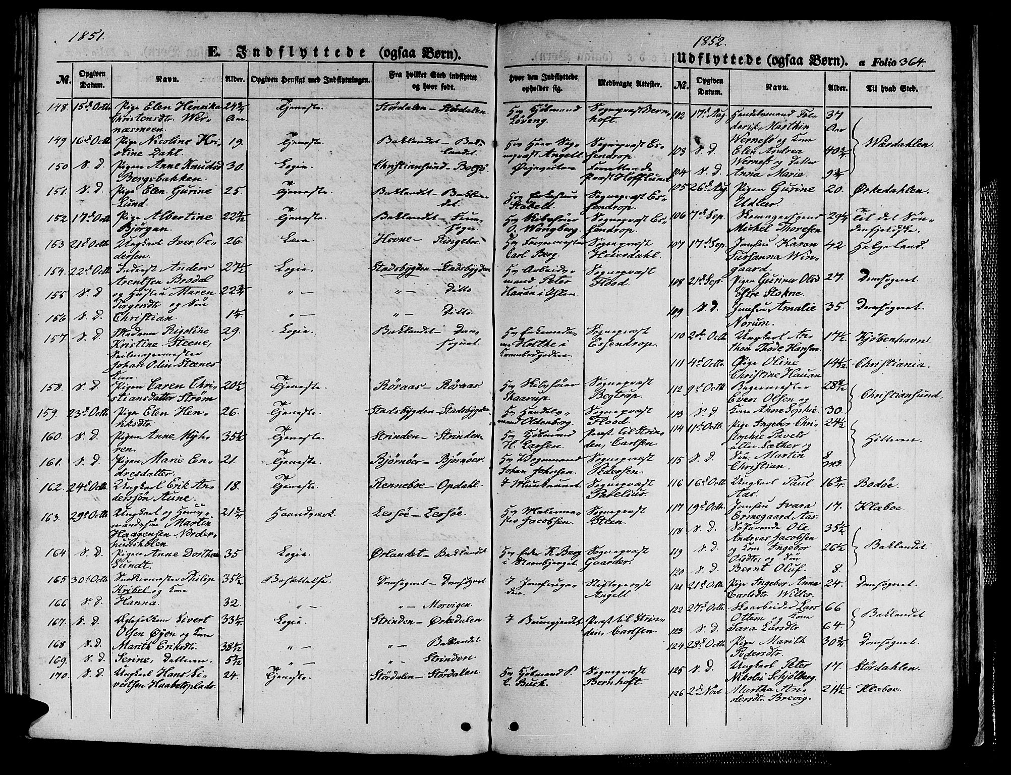 Ministerialprotokoller, klokkerbøker og fødselsregistre - Sør-Trøndelag, SAT/A-1456/602/L0137: Klokkerbok nr. 602C05, 1846-1856, s. 364