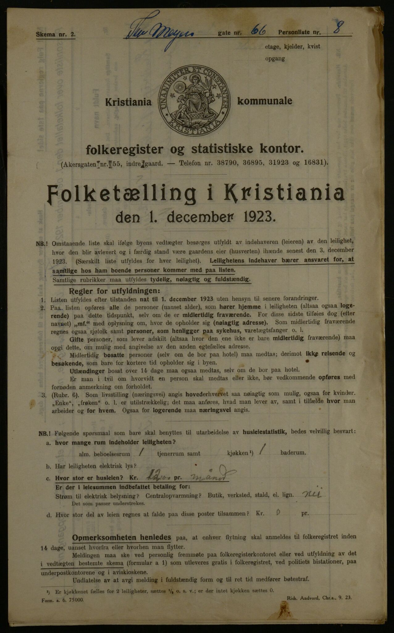 OBA, Kommunal folketelling 1.12.1923 for Kristiania, 1923, s. 122394