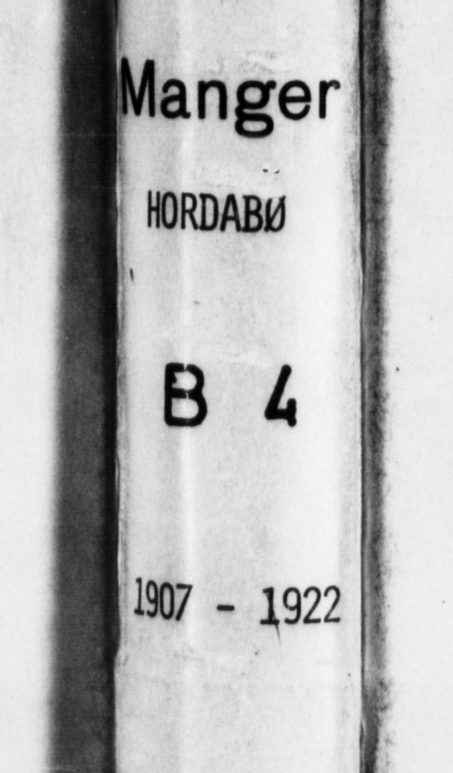Manger sokneprestembete, SAB/A-76801/H/Hab: Klokkerbok nr. B 4, 1907-1922