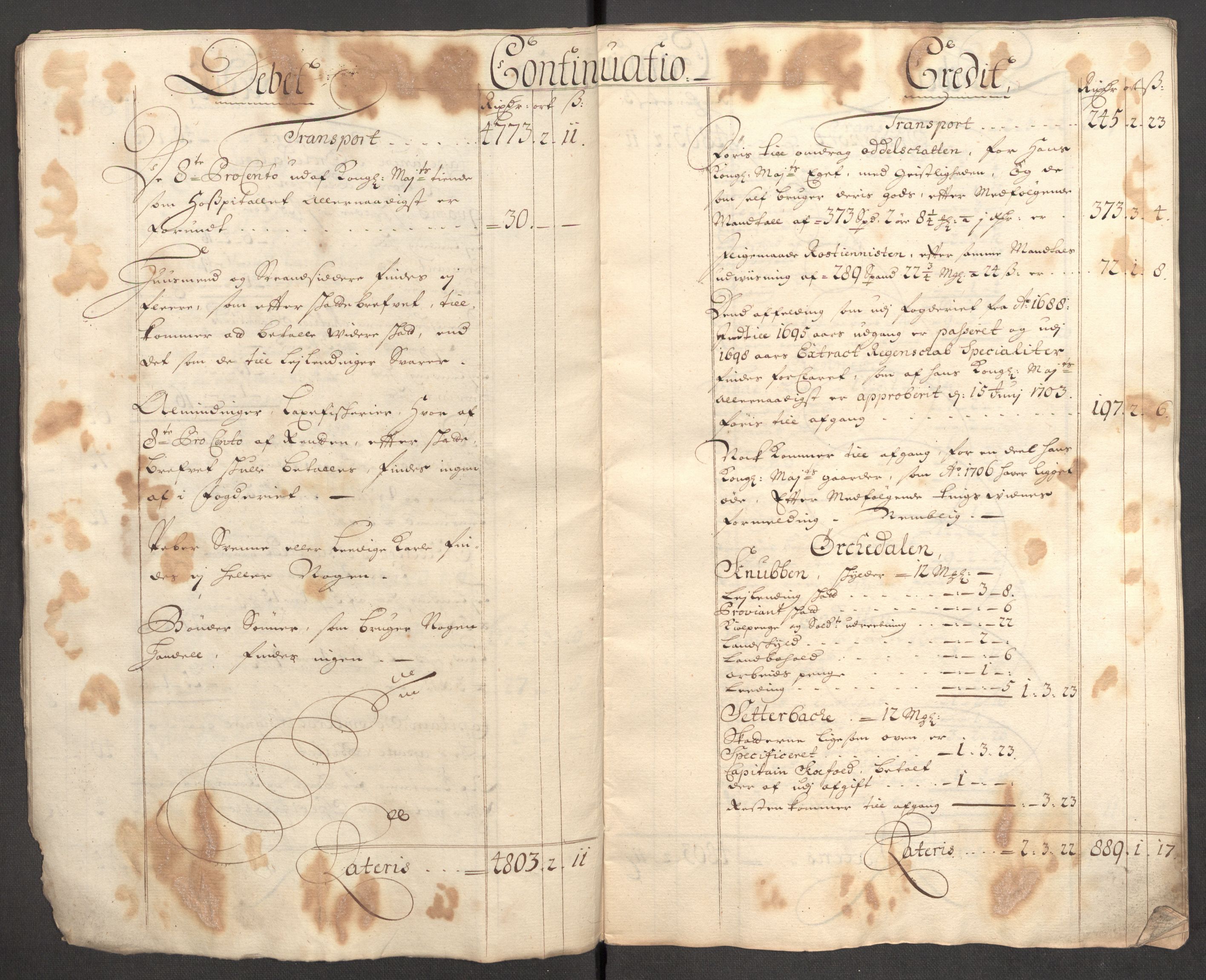 Rentekammeret inntil 1814, Reviderte regnskaper, Fogderegnskap, AV/RA-EA-4092/R60/L3956: Fogderegnskap Orkdal og Gauldal, 1706, s. 6