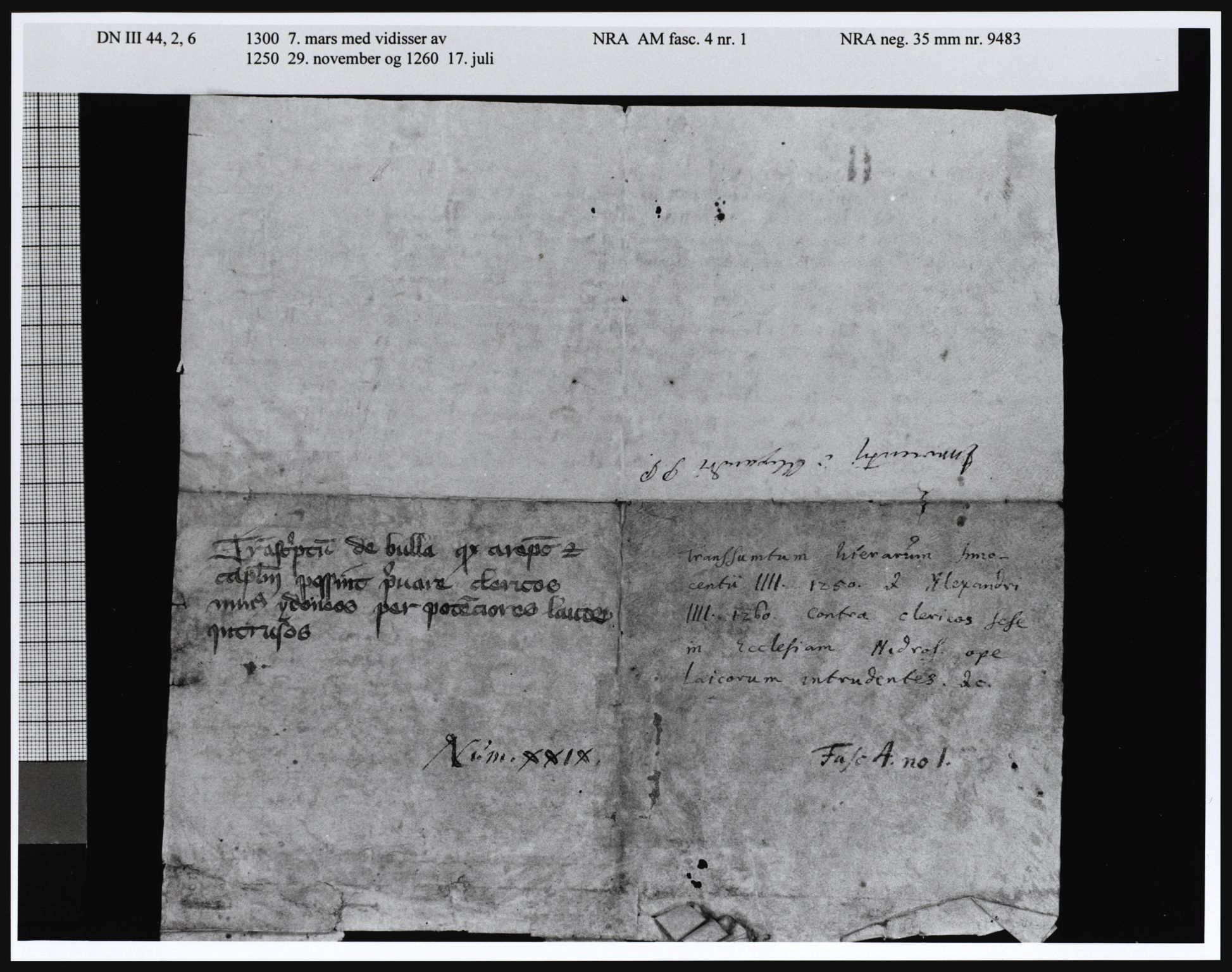 Riksarkivets diplomsamling, AV/RA-EA-5965/F05/L0011: NRA AM fasc. 4 nr. 1-2b, 1265-1307, s. 5