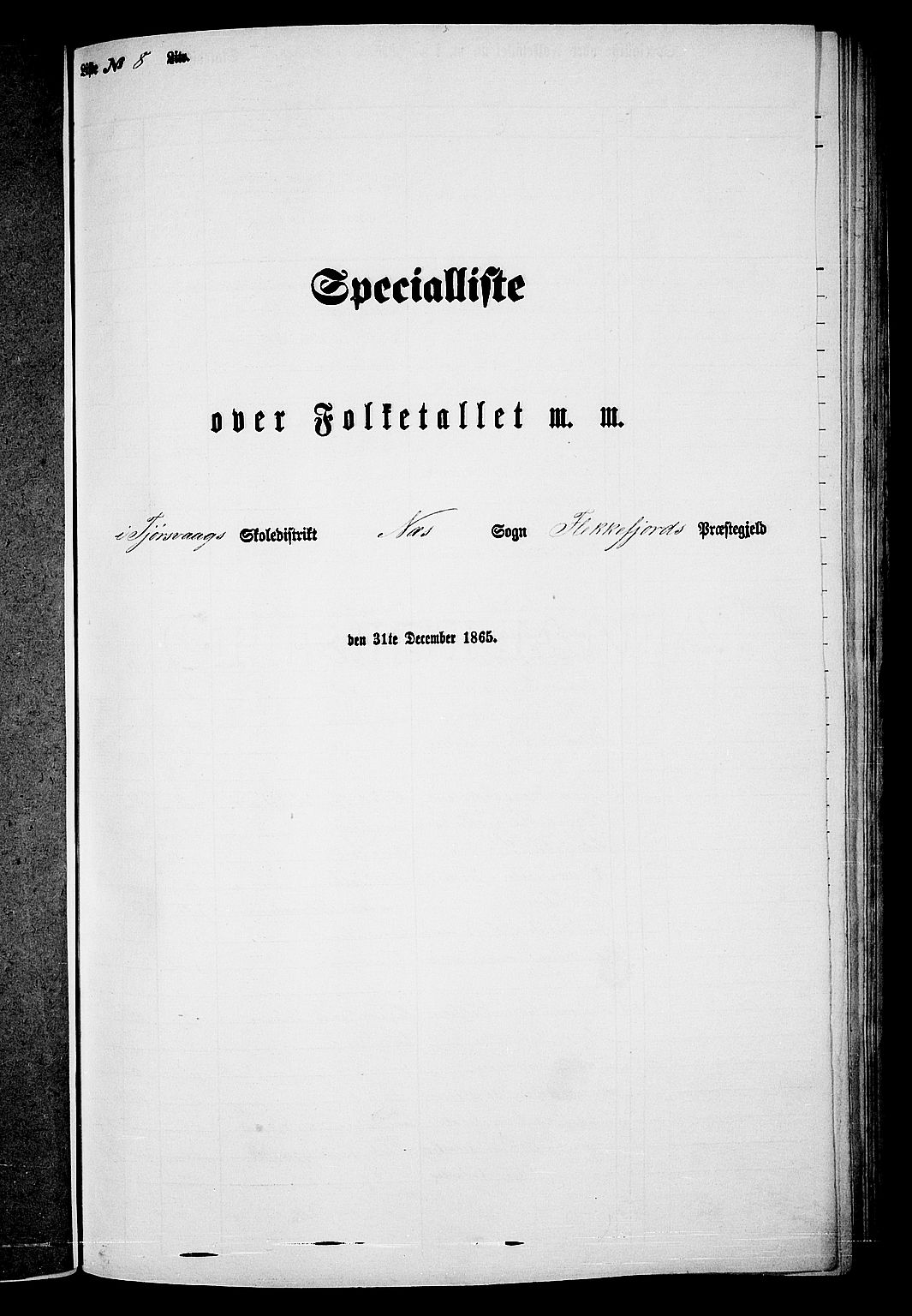 RA, Folketelling 1865 for 1042L Flekkefjord prestegjeld, Nes sokn og Hidra sokn, 1865, s. 101