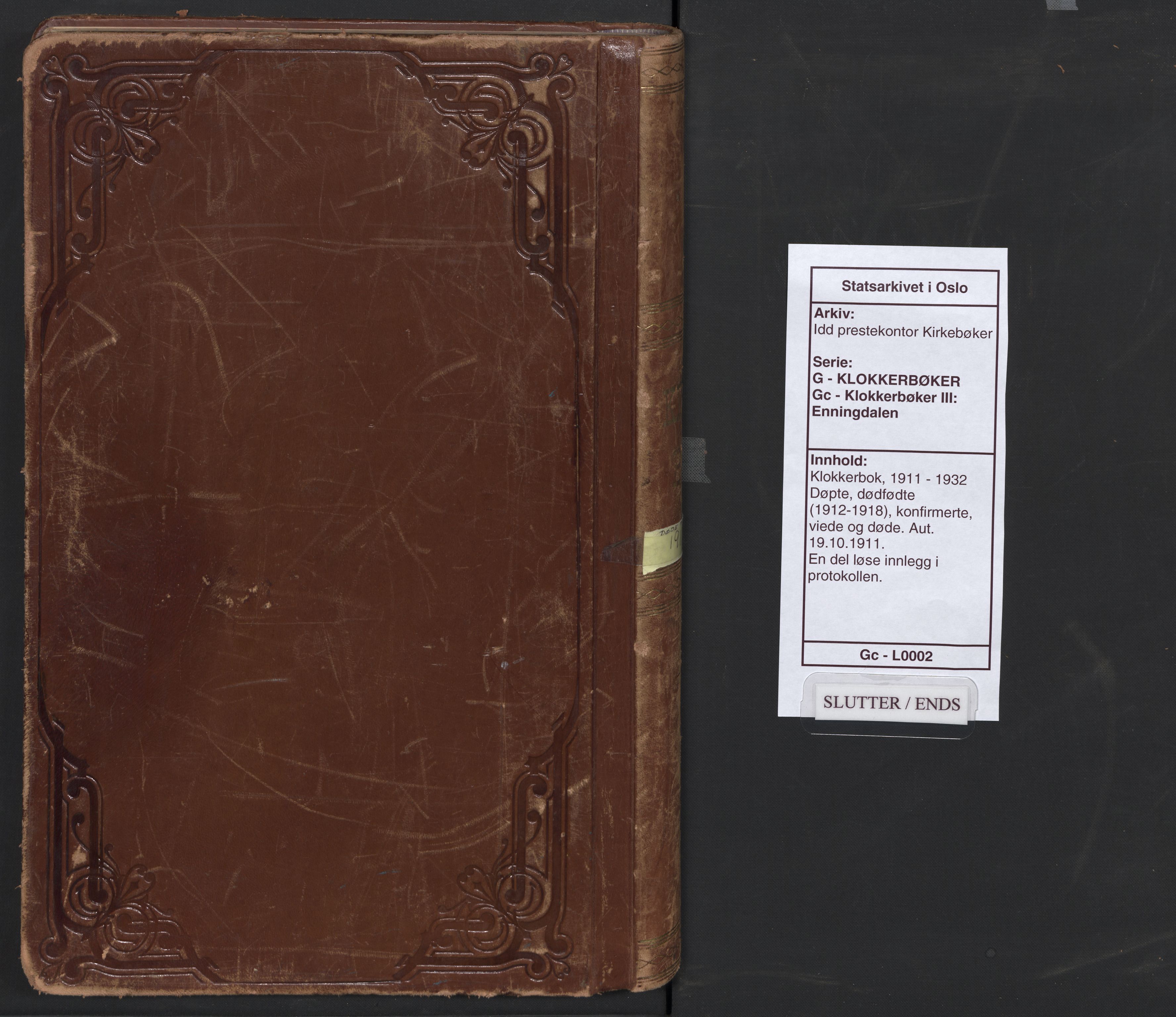 Idd prestekontor Kirkebøker, SAO/A-10911/G/Gc/L0002: Klokkerbok nr. III 2, 1911-1932