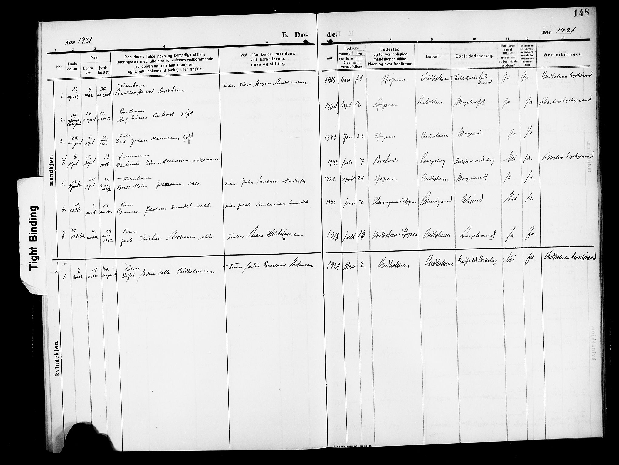 Ministerialprotokoller, klokkerbøker og fødselsregistre - Møre og Romsdal, AV/SAT-A-1454/583/L0956: Klokkerbok nr. 583C01, 1909-1925, s. 148