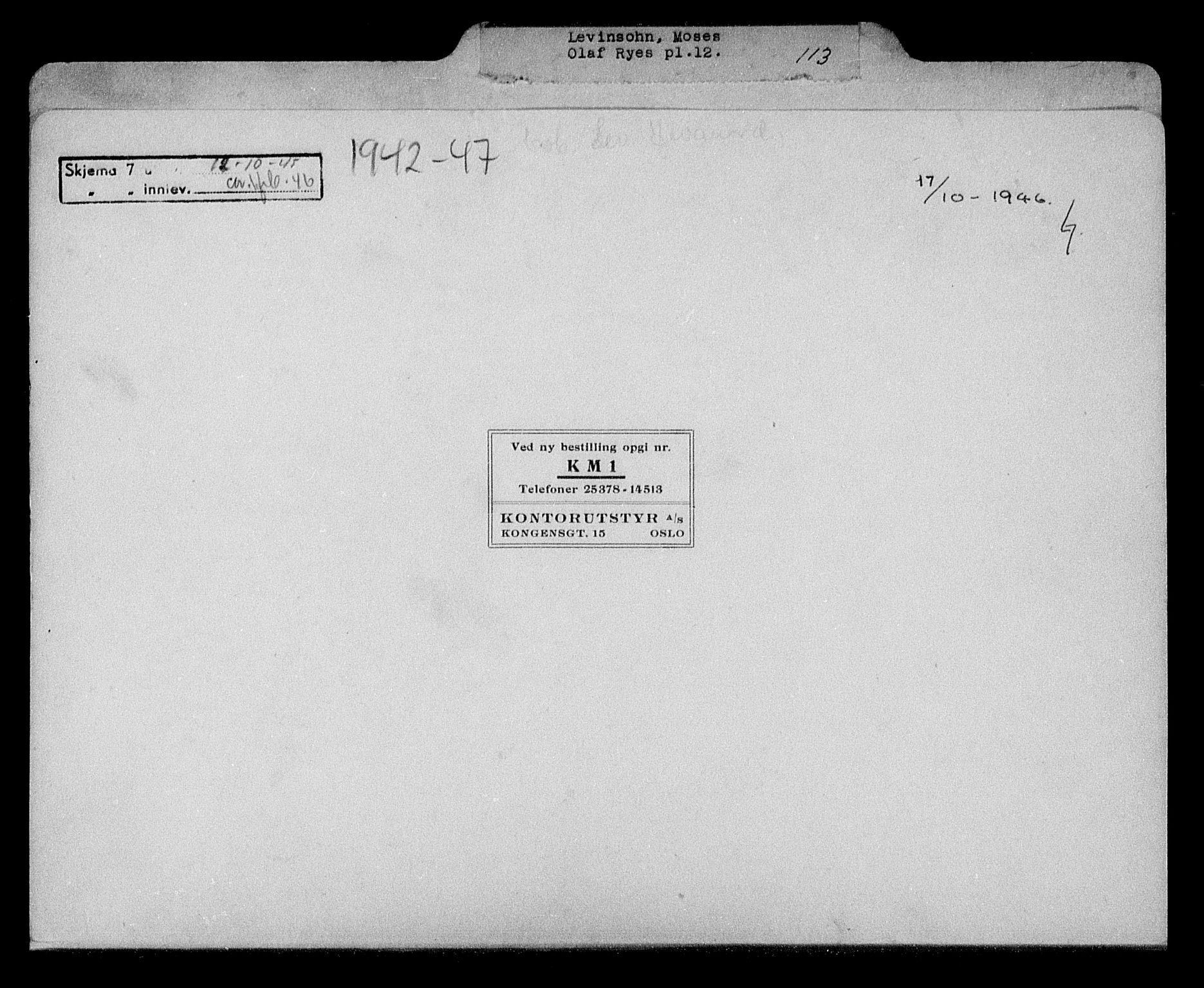 Justisdepartementet, Tilbakeføringskontoret for inndratte formuer, AV/RA-S-1564/H/Hc/Hcc/L0959: --, 1945-1947, s. 2
