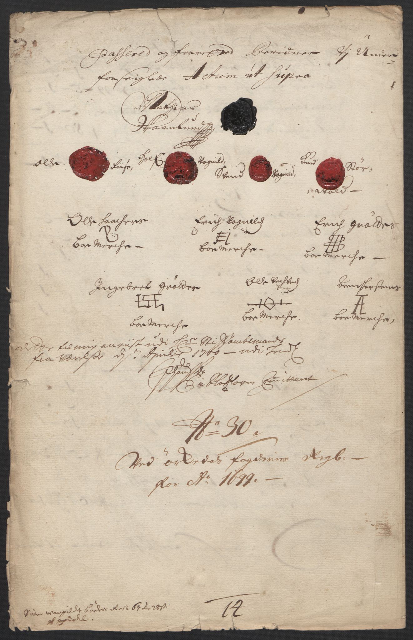 Rentekammeret inntil 1814, Reviderte regnskaper, Fogderegnskap, AV/RA-EA-4092/R60/L3949: Fogderegnskap Orkdal og Gauldal, 1699, s. 222